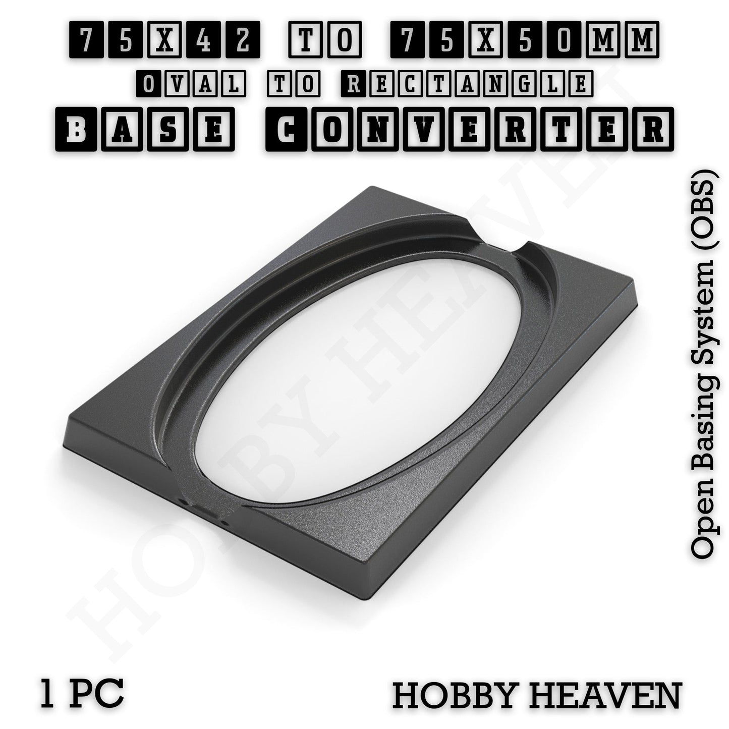 Oval to Rectangle Base Converters 3D Print Full Range