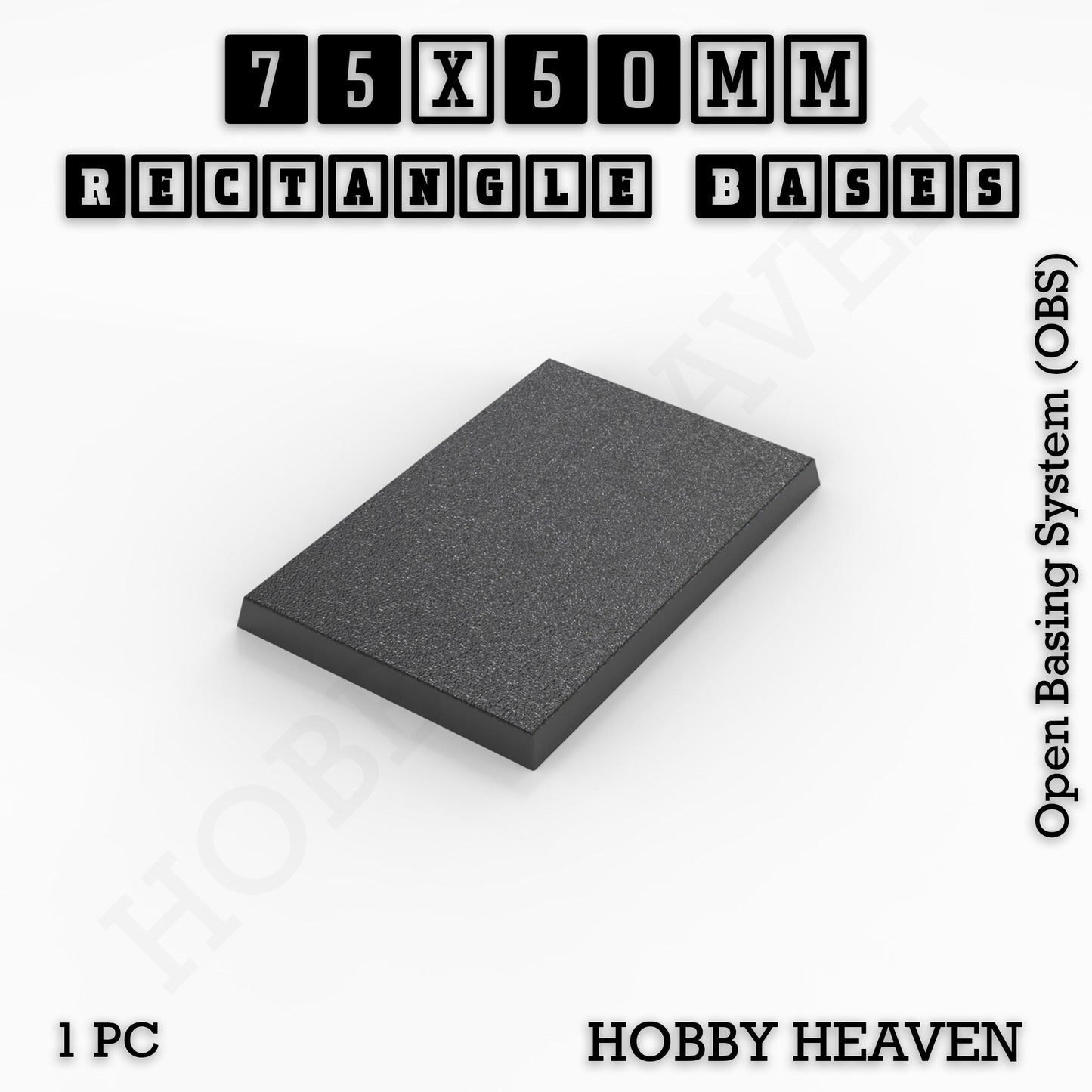 Rectangle Bases Medium Sizes - 75x30mm to 125x40mm and up to 100x90mm Wide - 3D Print Tabletop Games