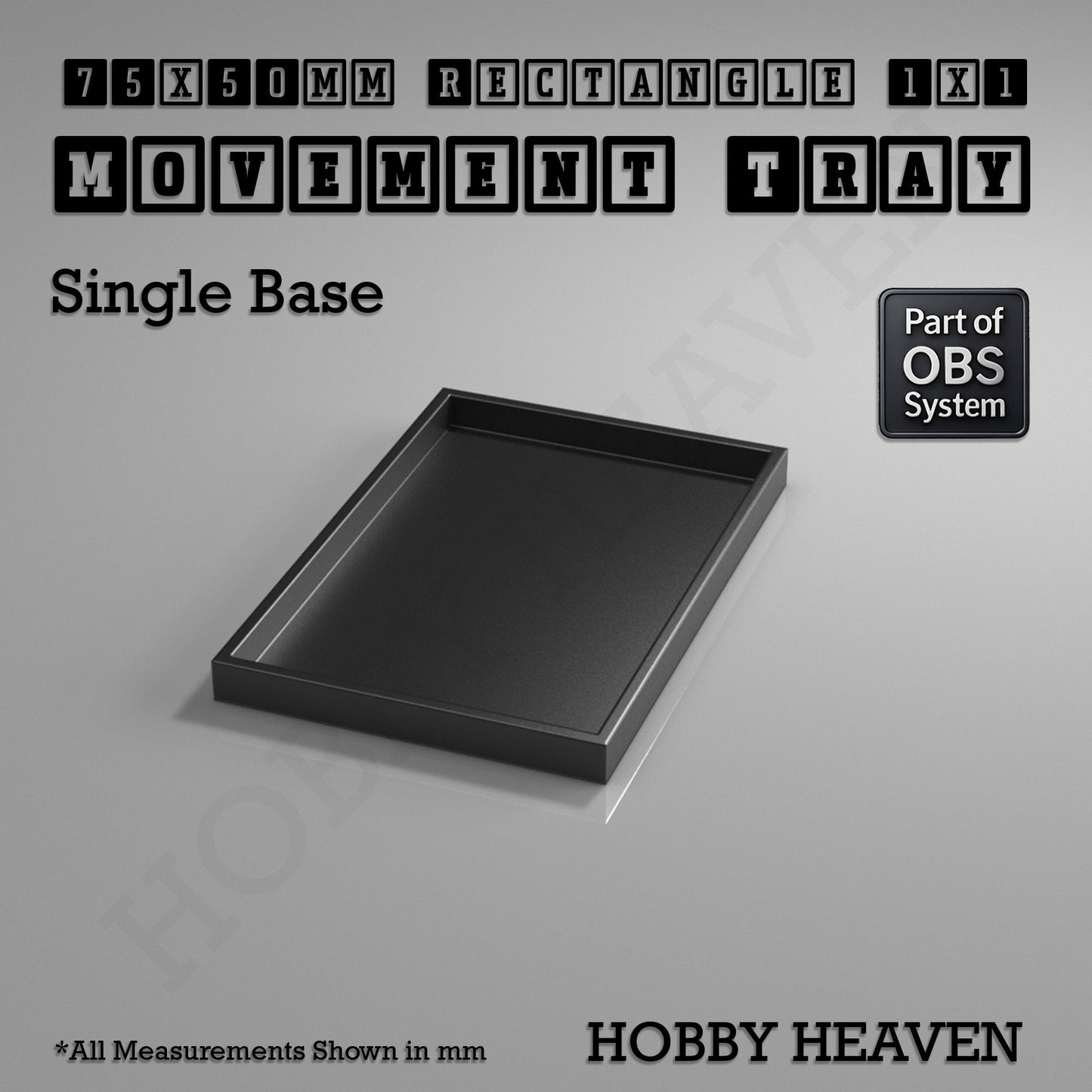 Rectangle Movement Trays | Cavalry & Monsters | 50×25-100×60mm | OBS System