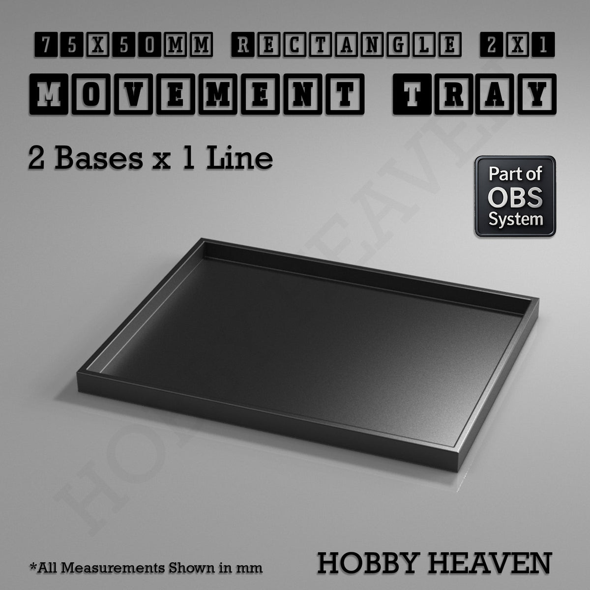 Rectangle Movement Trays | Cavalry & Monsters | 50×25-100×60mm | OBS System