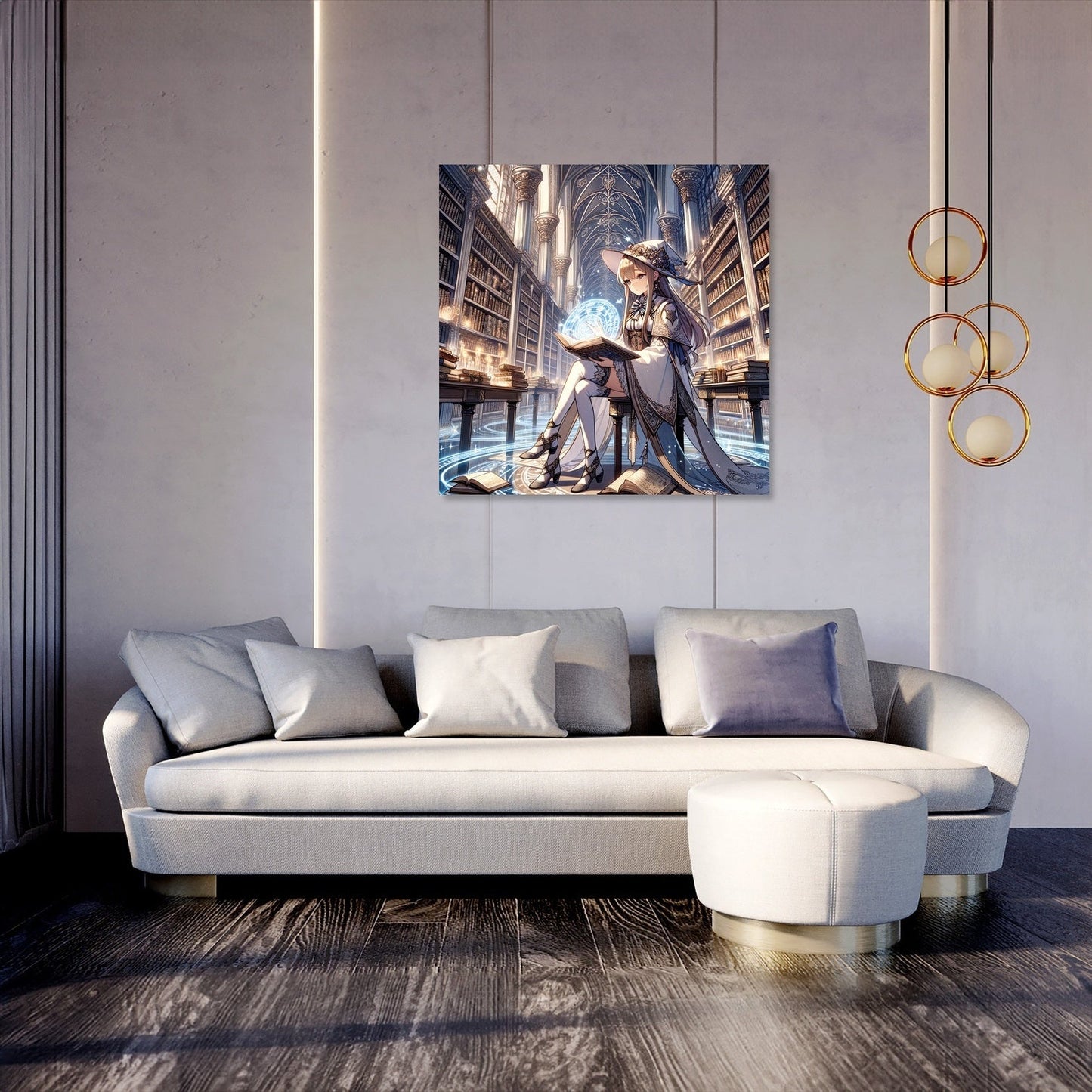 Mystical Library Guardian Canvas