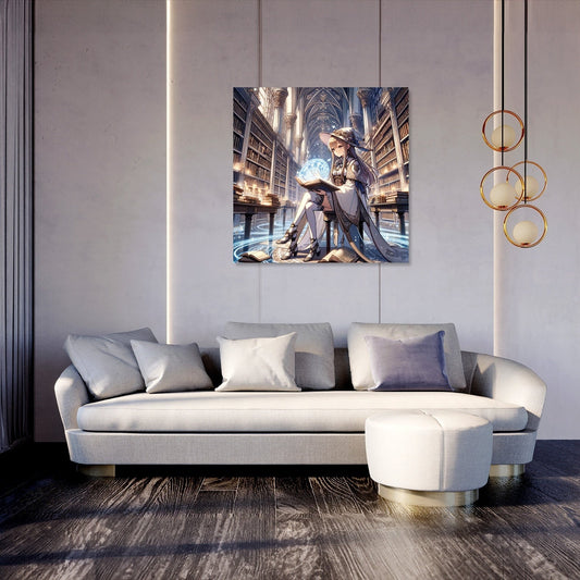 Mystical Library Guardian Canvas