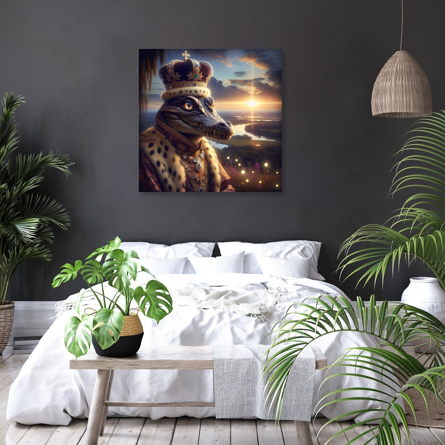 Crocodile Twilight Majesty Canvas