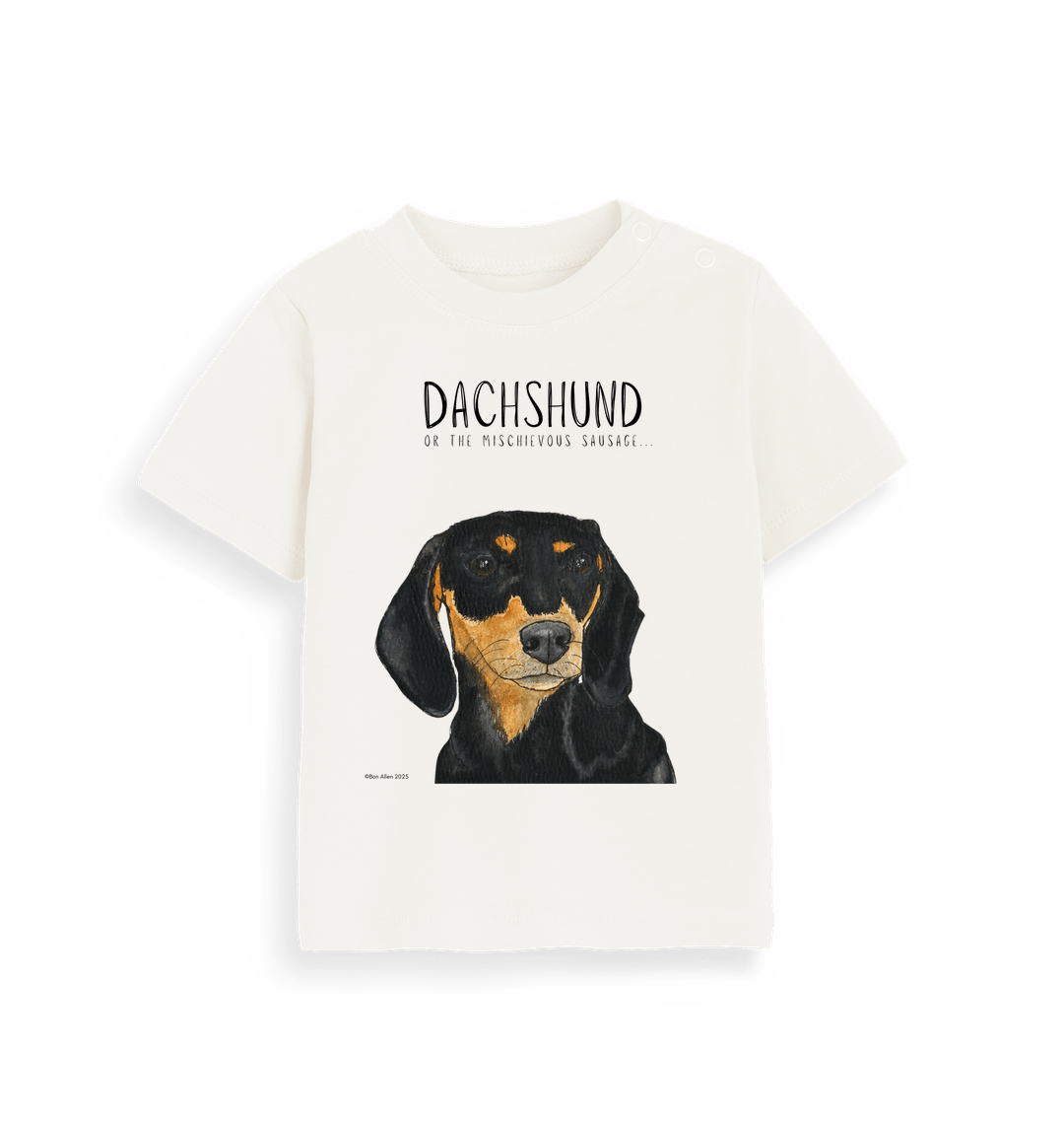 Black & Tan Dachshund Baby Tee – Small But Mighty!