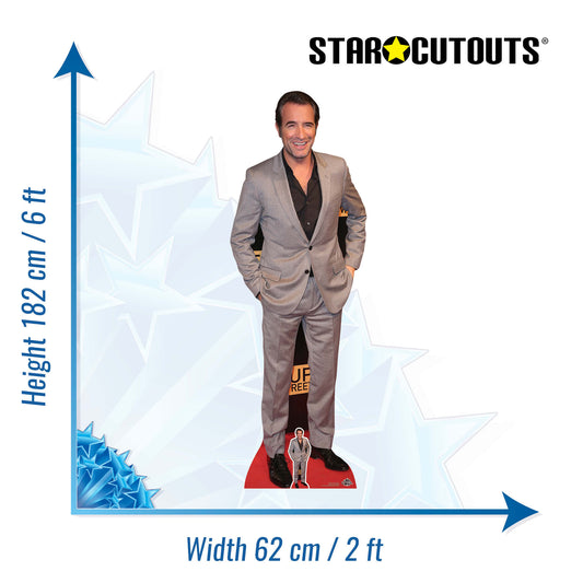 CS763 Jean Dujardin Height 182cm Lifesize Cardboard Cut Out With Mini