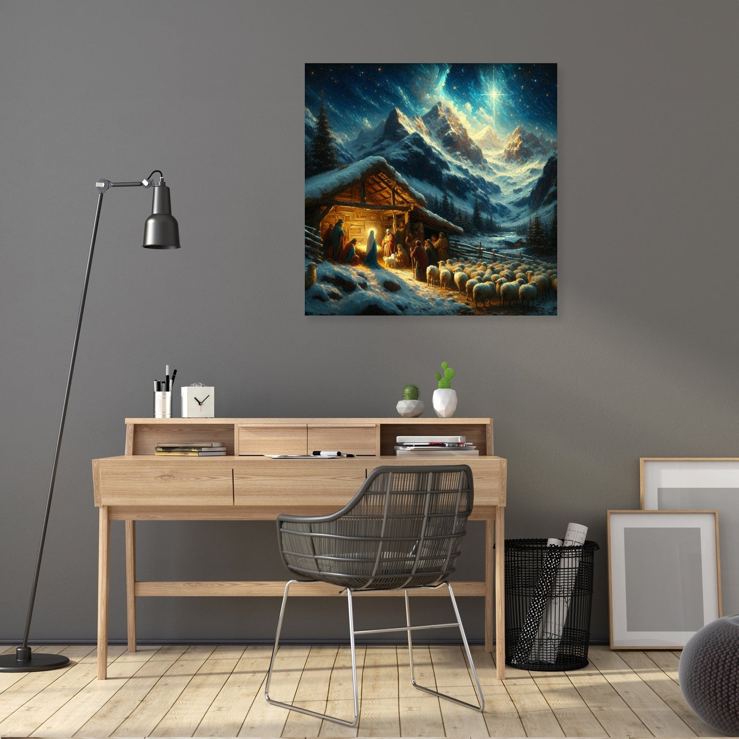 Nativity Serenity Mountain Canvas