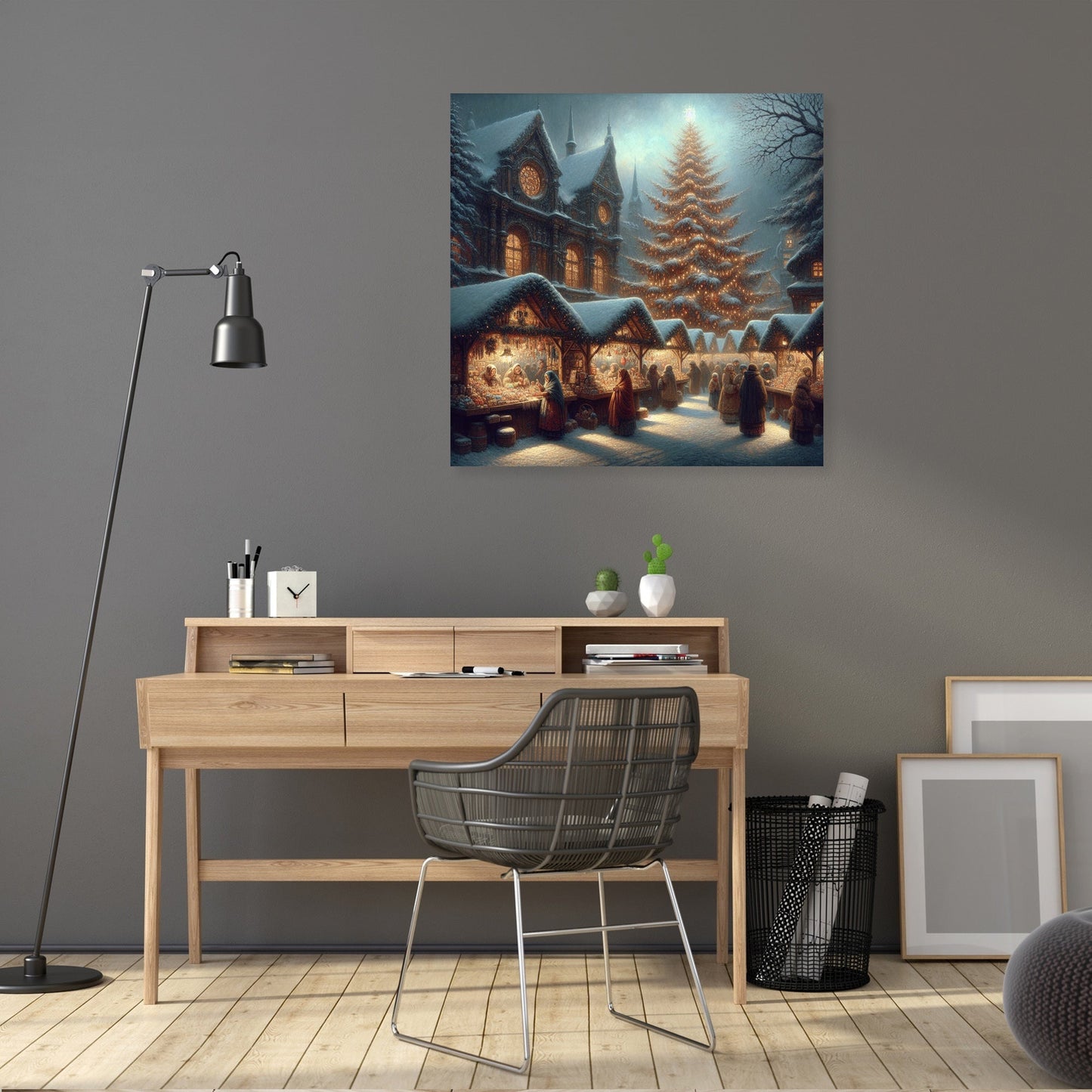 Melancholic Christmas Market Canvas