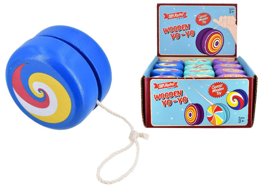 Children's Colourful Patterned Retro Wooden Yoyo (Assorted Designs)