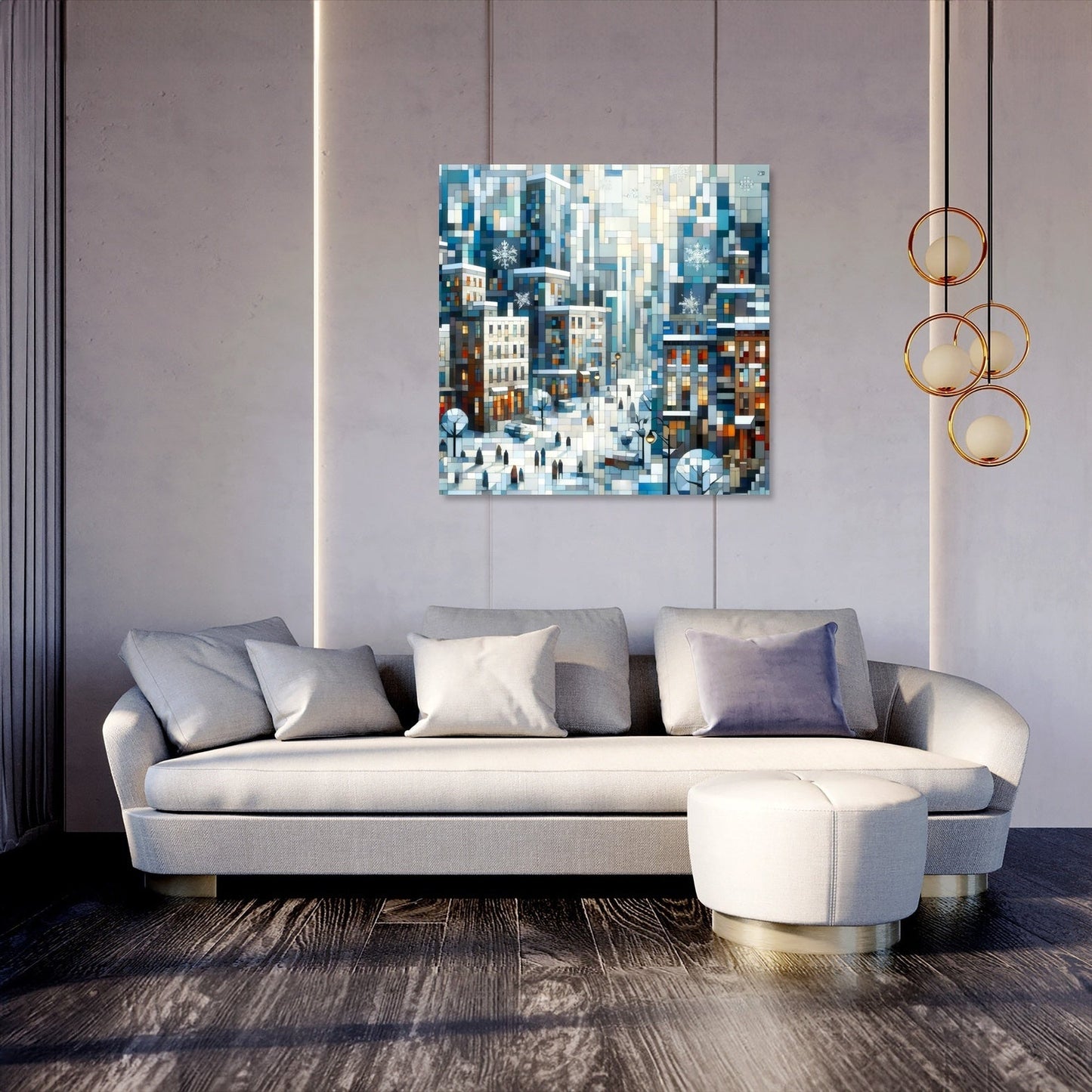 Winter Geometry Canvas