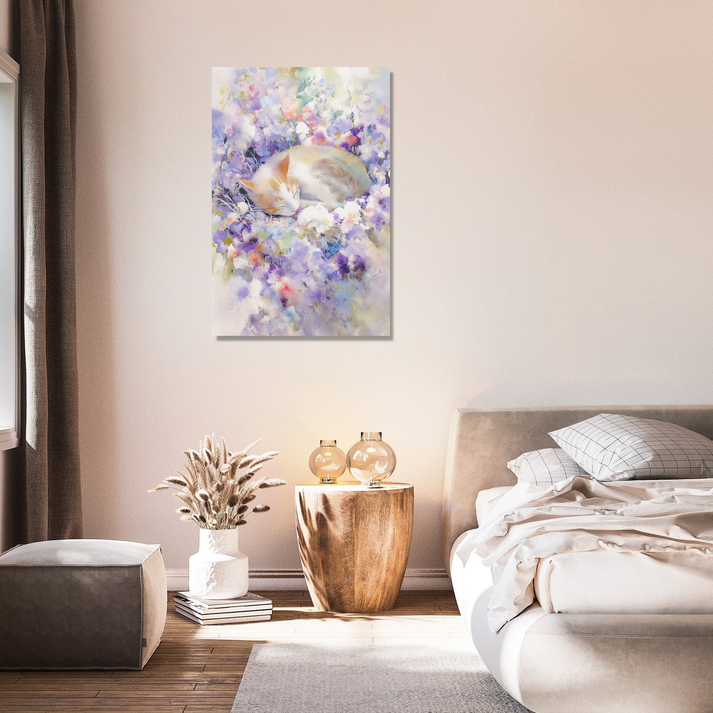 Feline Floral Canvas