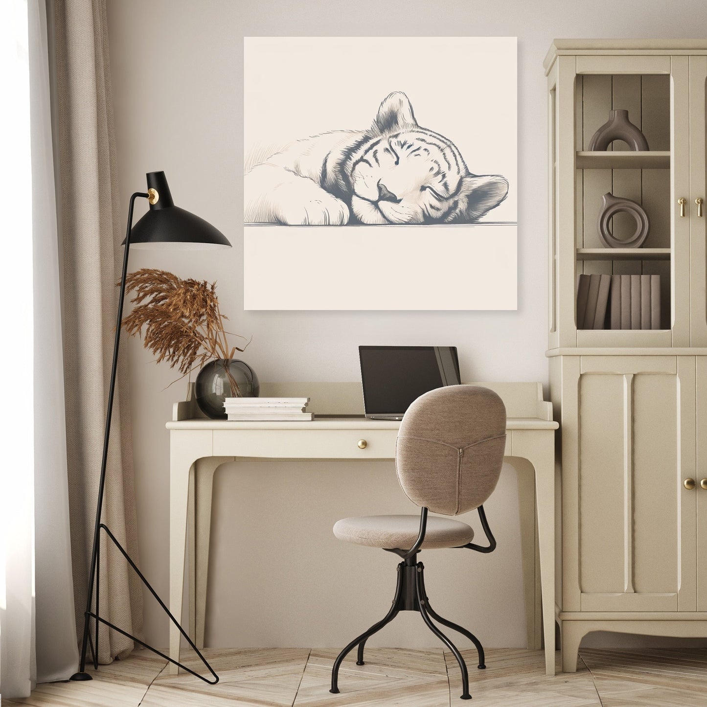 Serenity Tiger Sketch Canvas