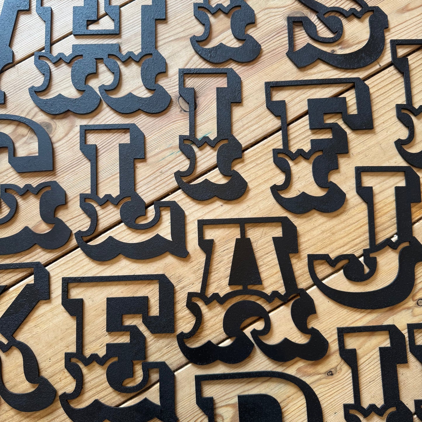 A-Z Rustic 5" or 12" Black Metal Carnival Letters.