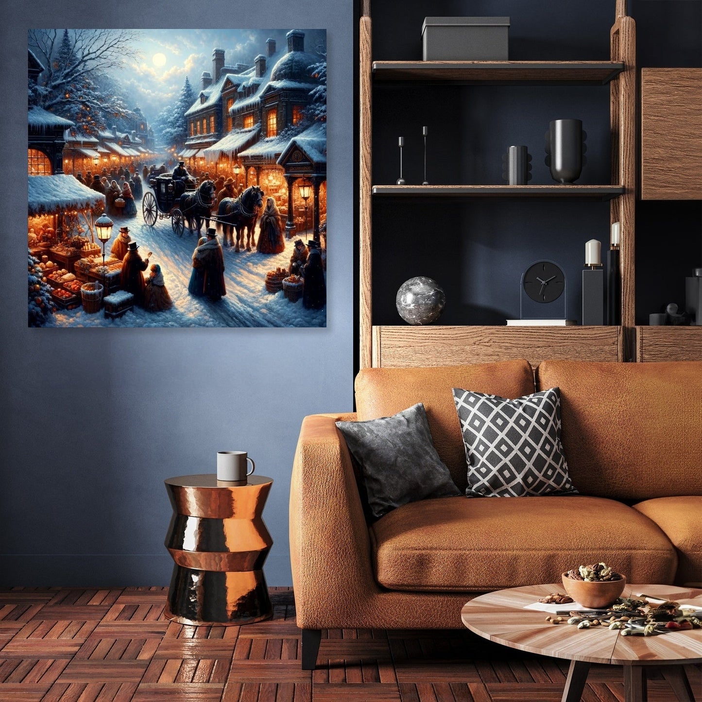 Victorian Winter Market Canvas