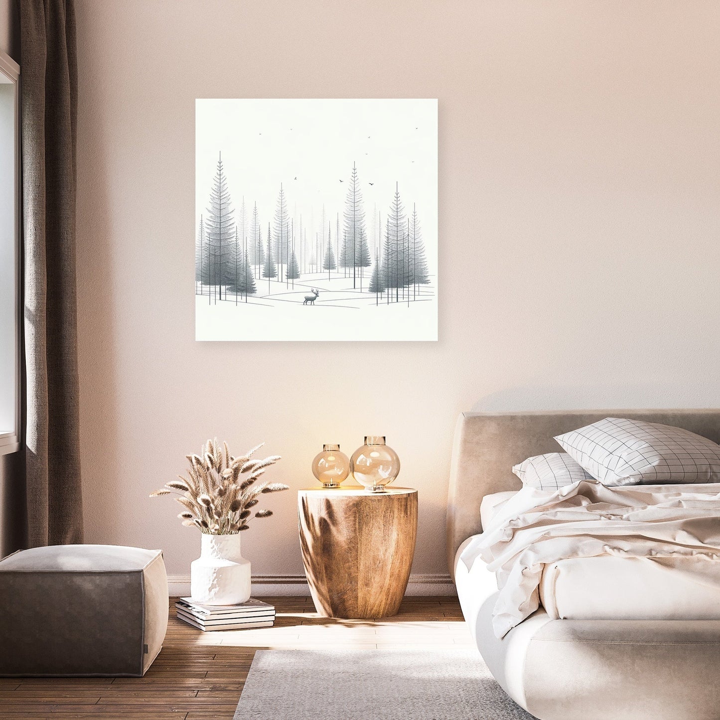 Winter Solitude in Monochromatic Canvas