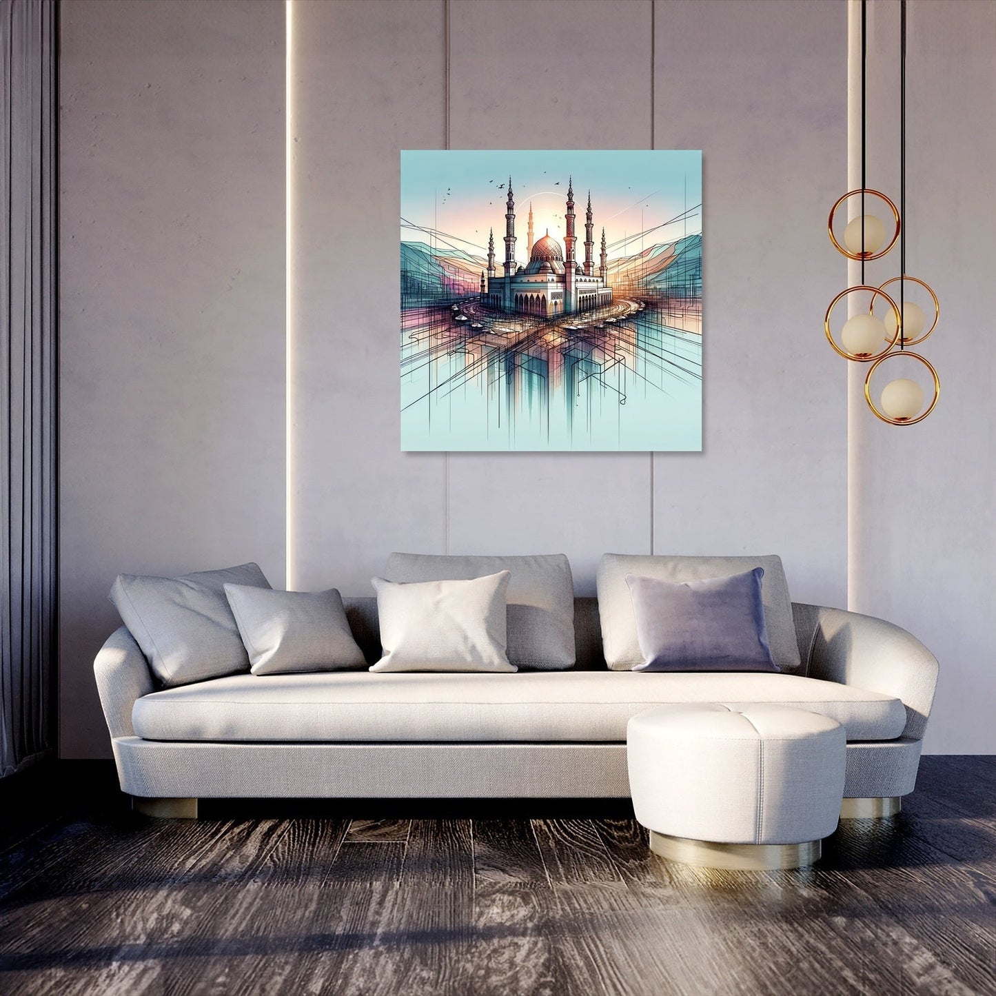 Abstract Baitul Mukarram Dawn Canvas
