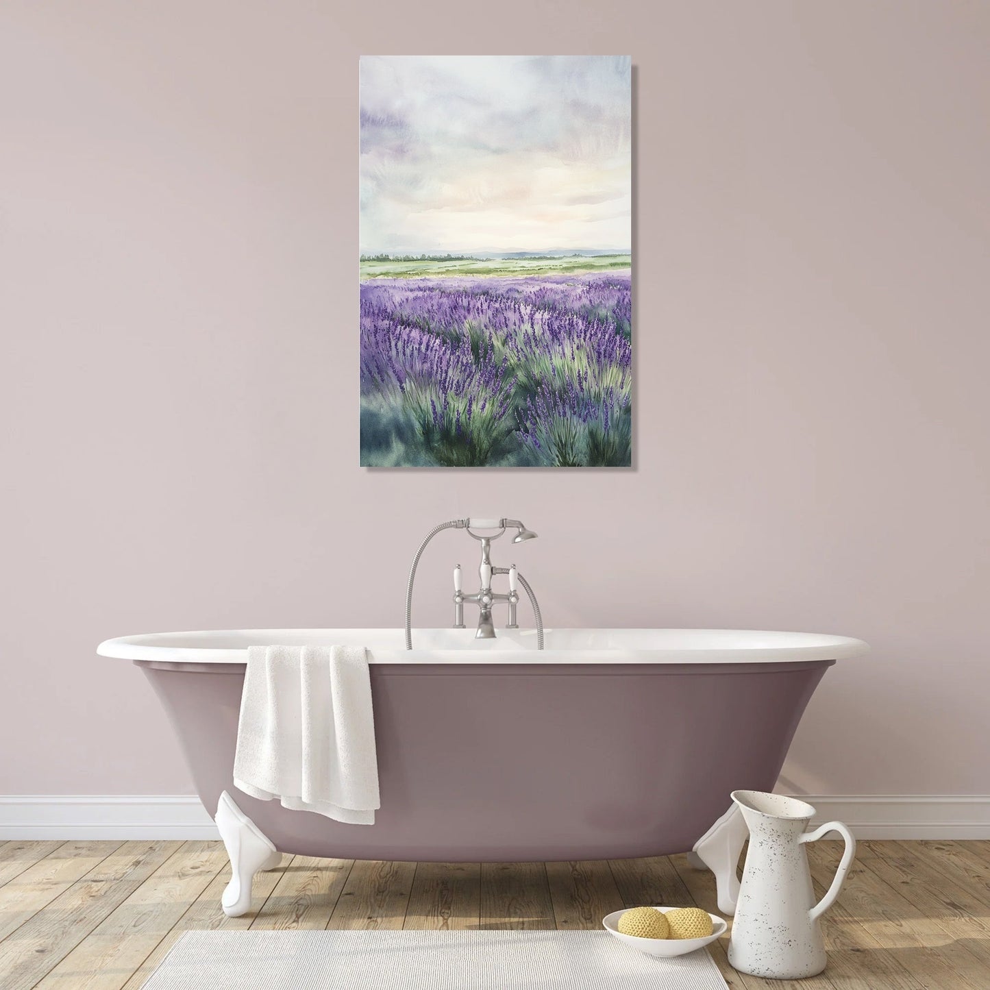 Melancholic Lavender Fields Canvas