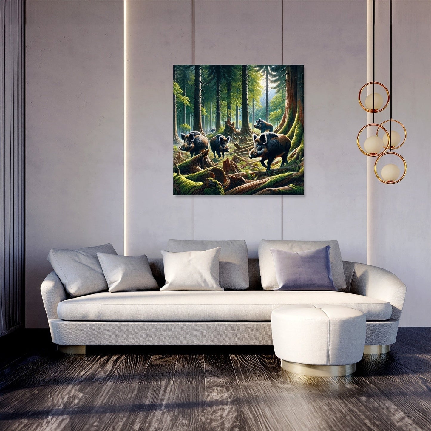 Woodland Boars Canvas