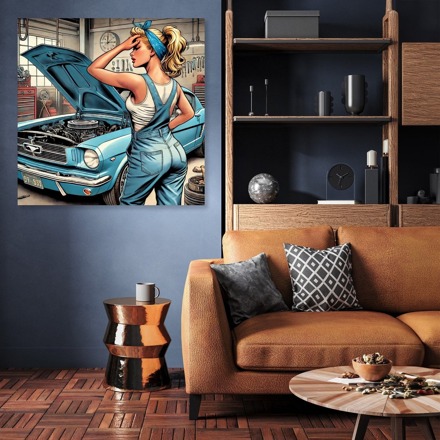 Retro Mustang Repair Canvas