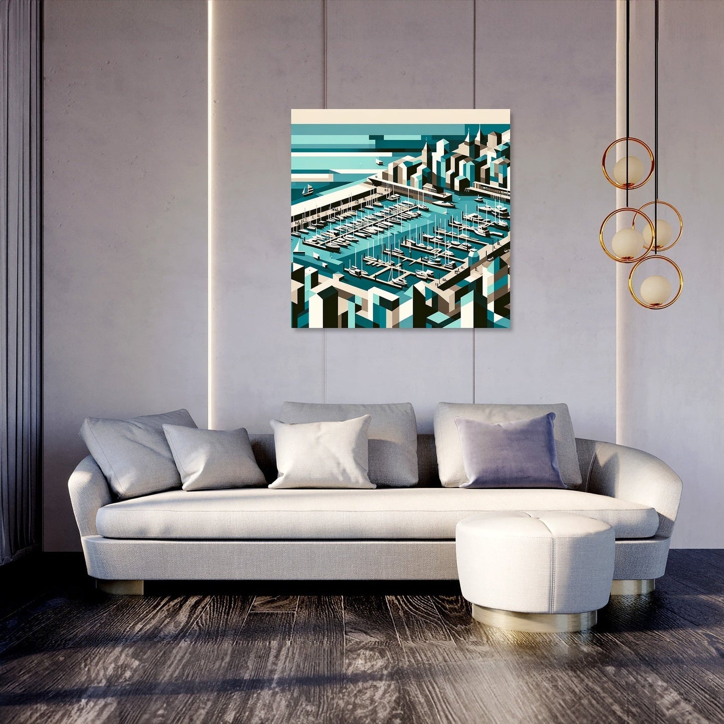 Abstract Brighton Marina Canvas