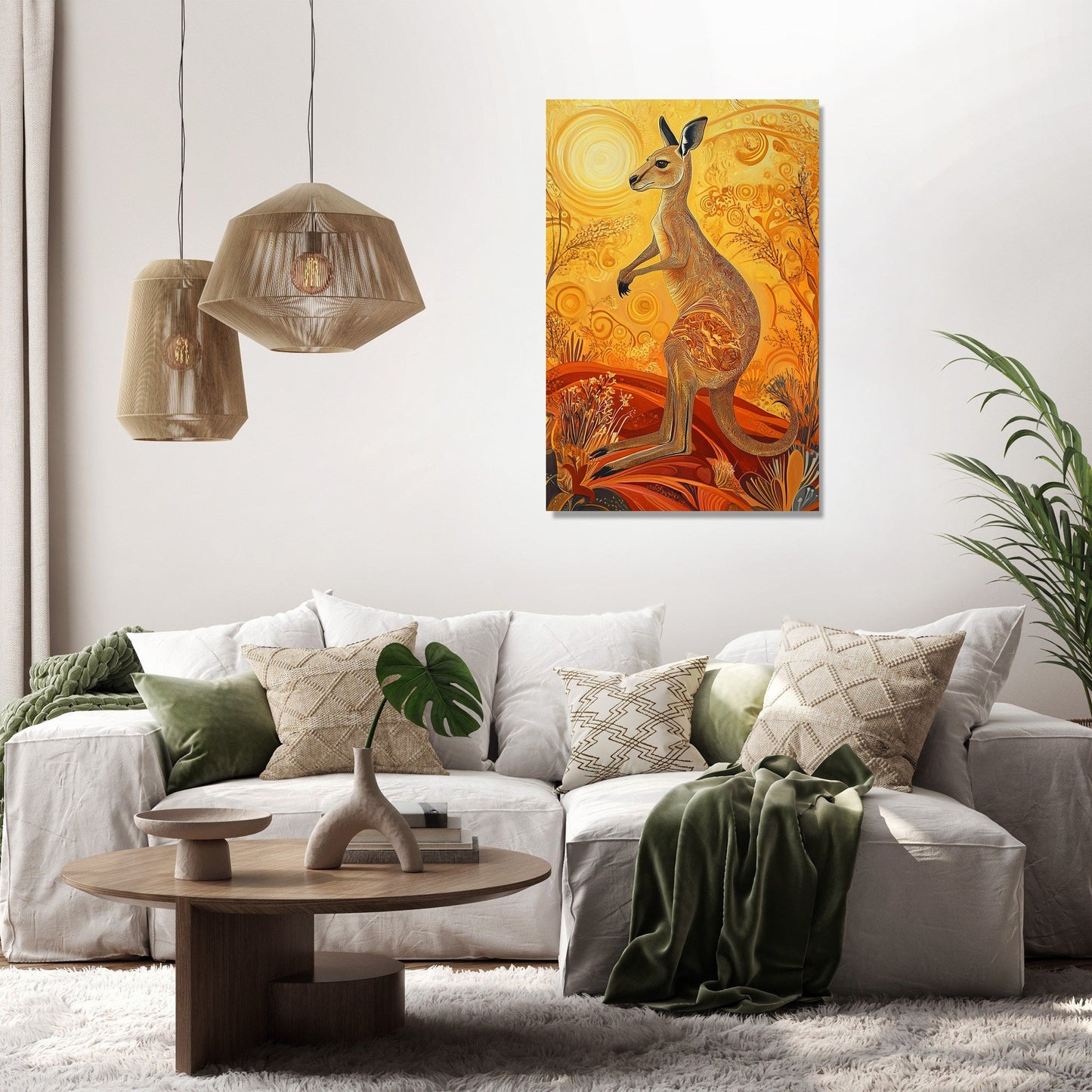 Hopping Kangaroo Canvas