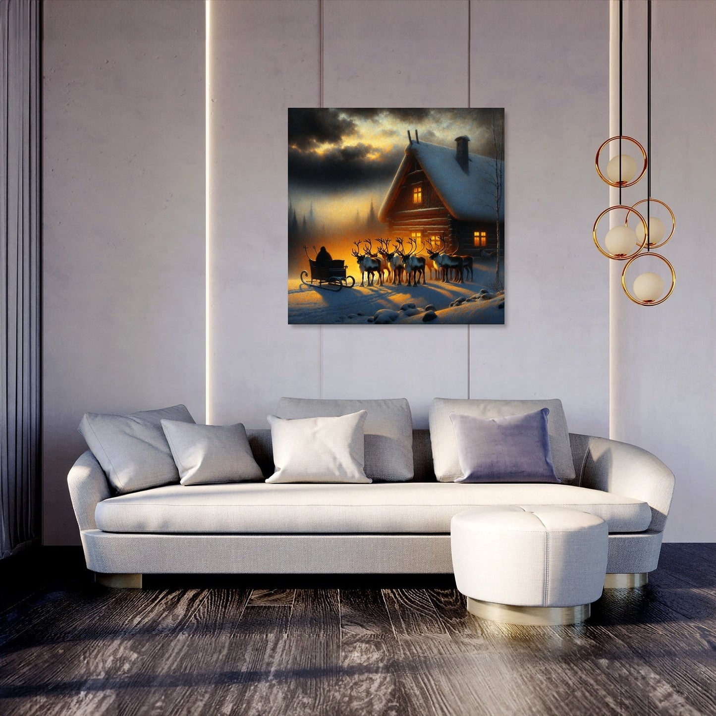 Reindeer Vigil Dusk Canvas