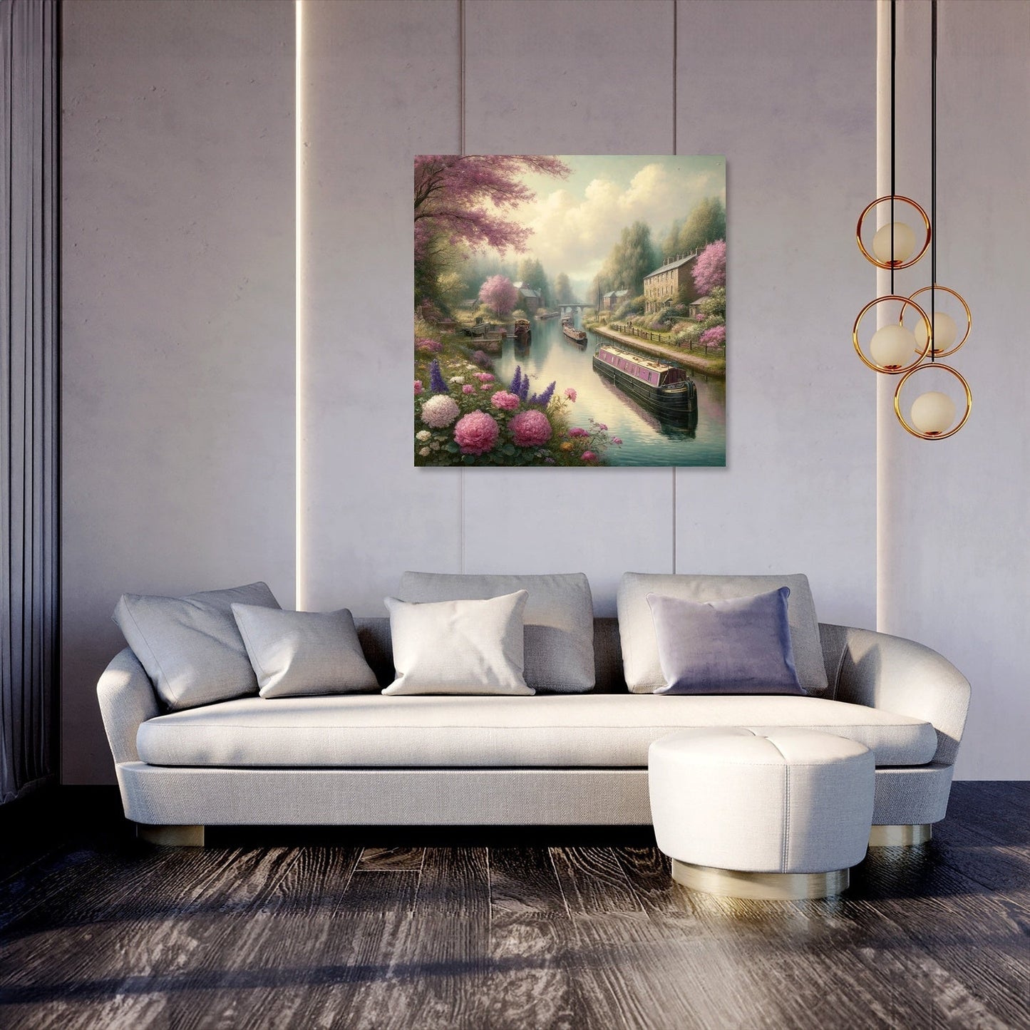 Springtime Canal Charm Canvas