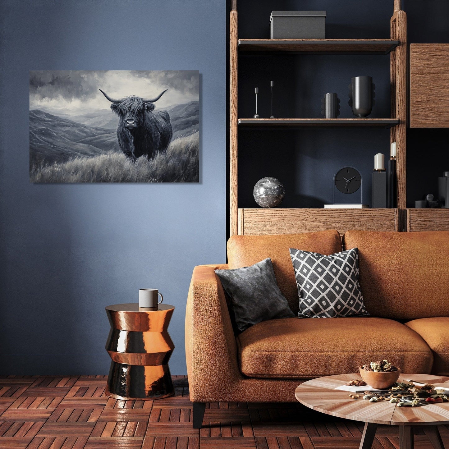 Monochrome Highland Majesty Canvas