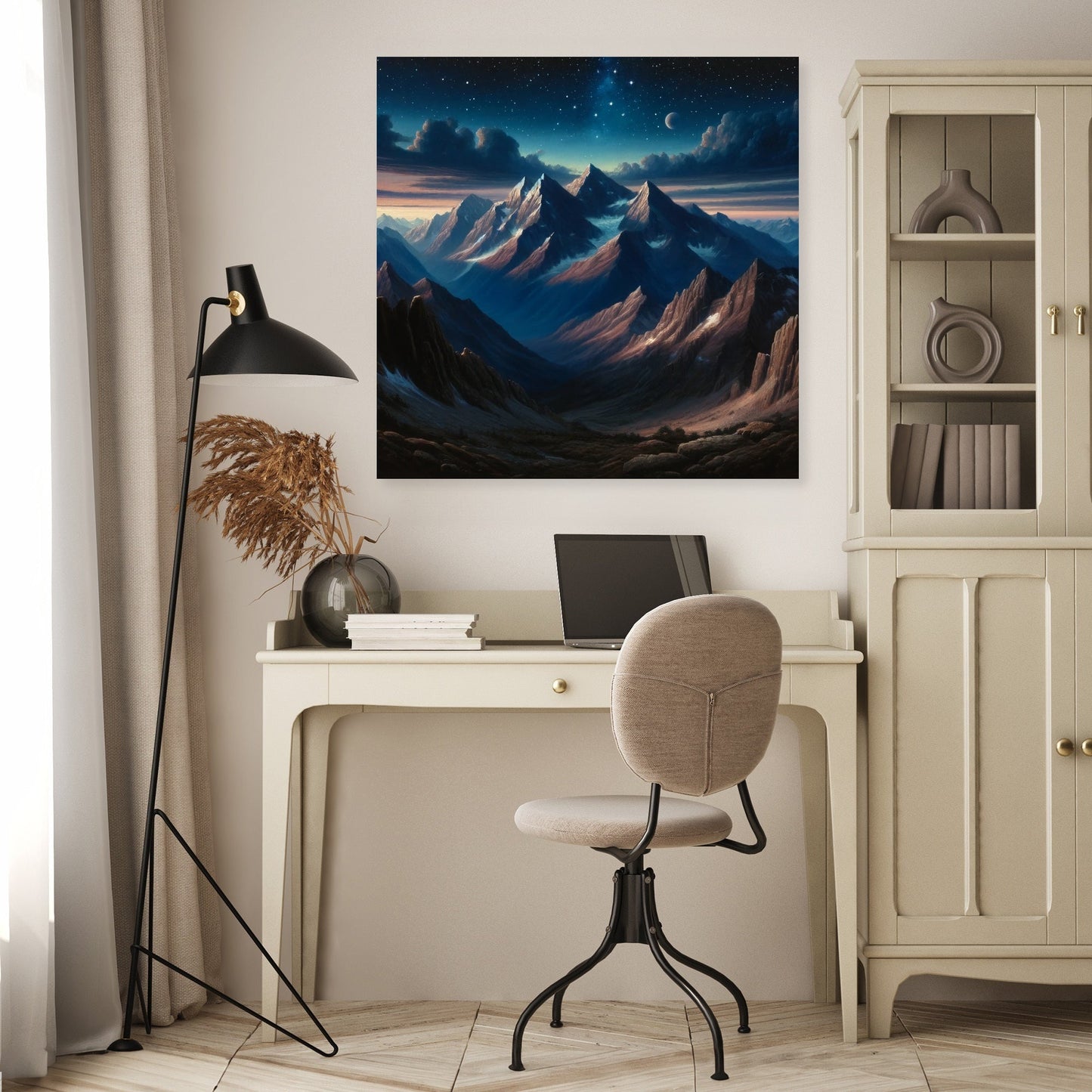 Majestic Night Peaks Canvas