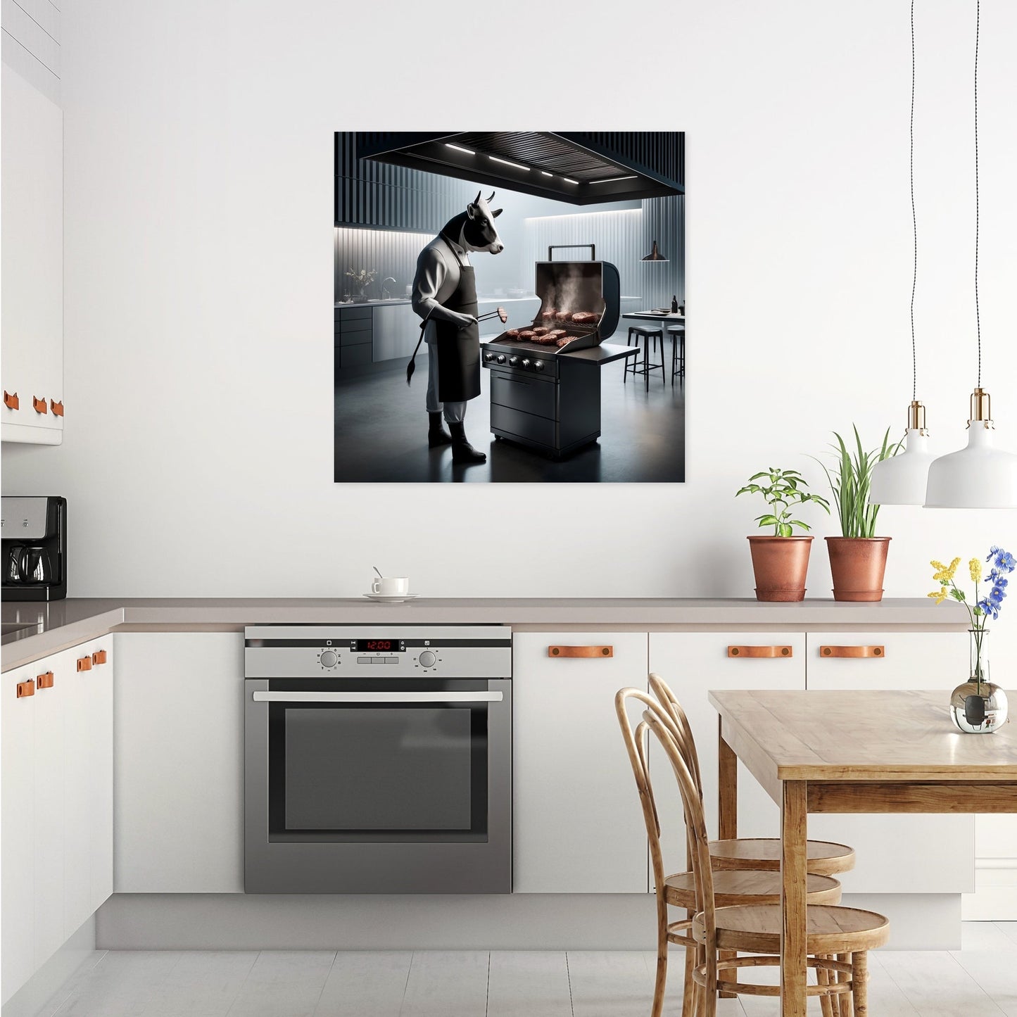 Grill Master Cow Canvas