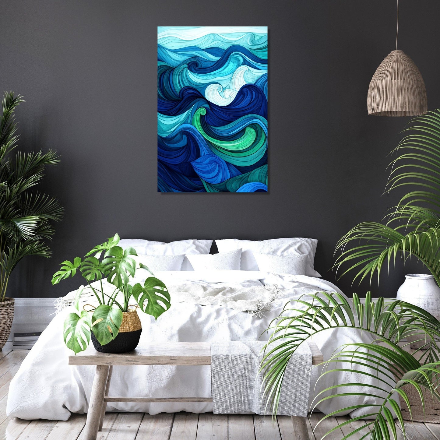 Ocean Rhythm Waves Canvas