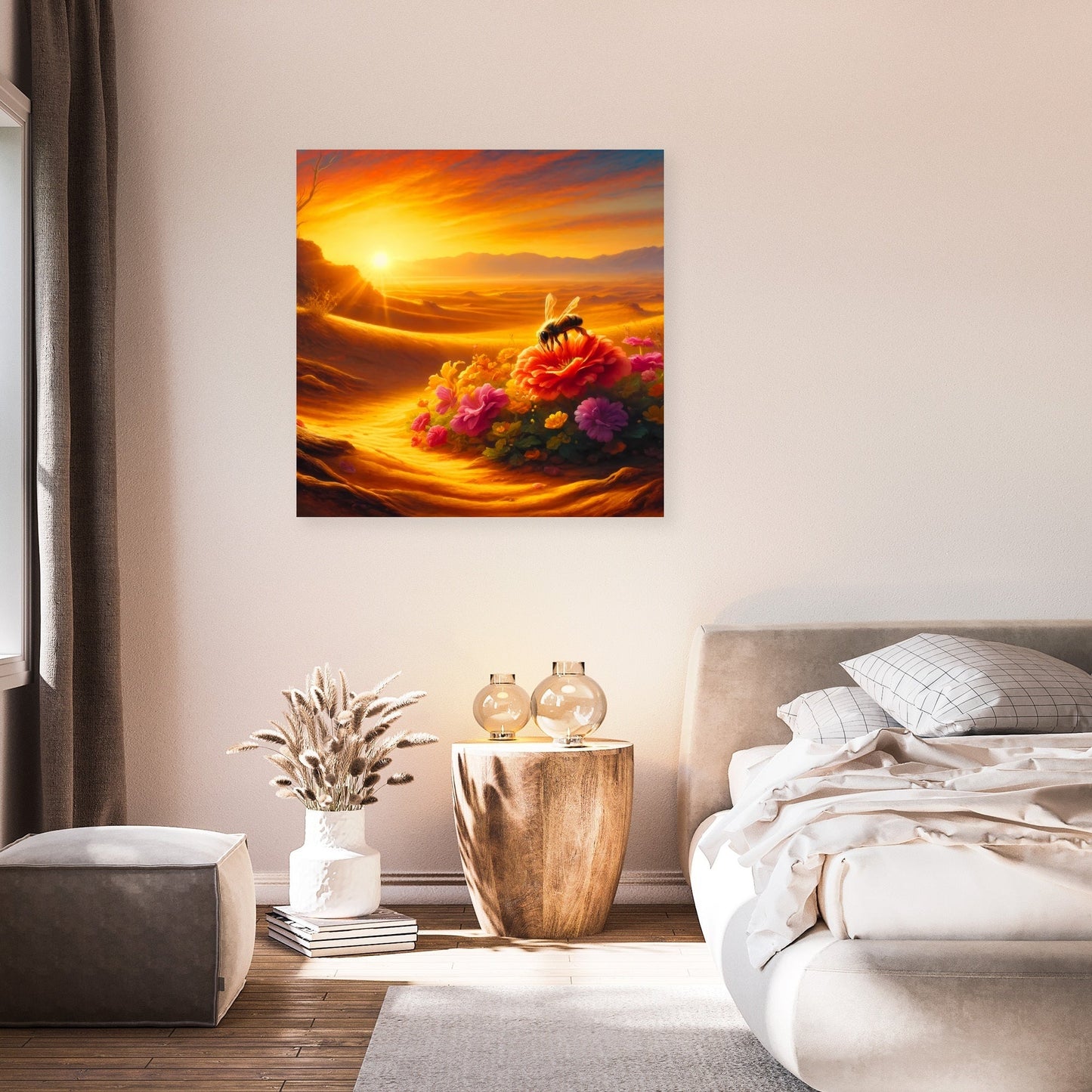 Bee Oasis in the Desert Canvas