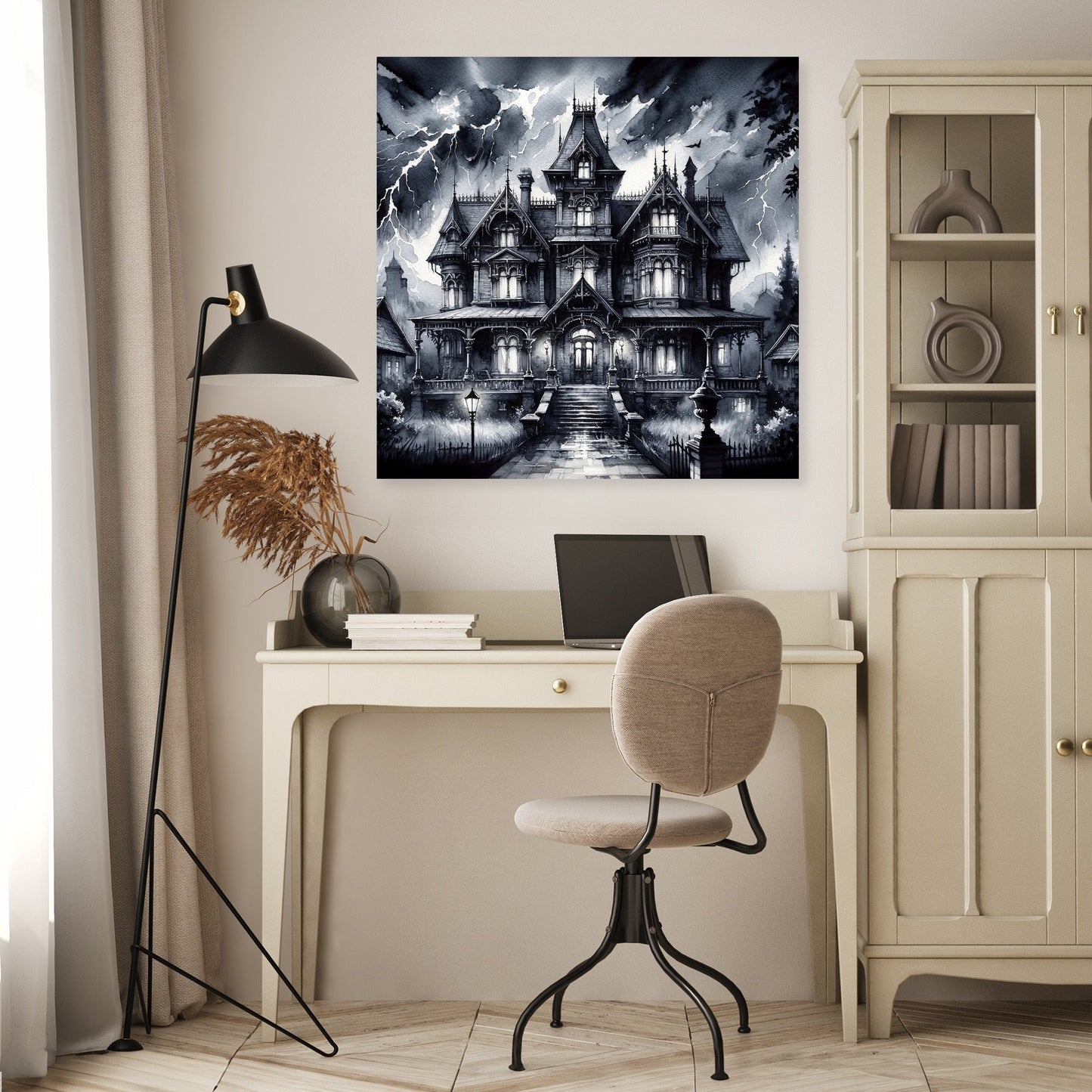 Stormy Mansion Canvas