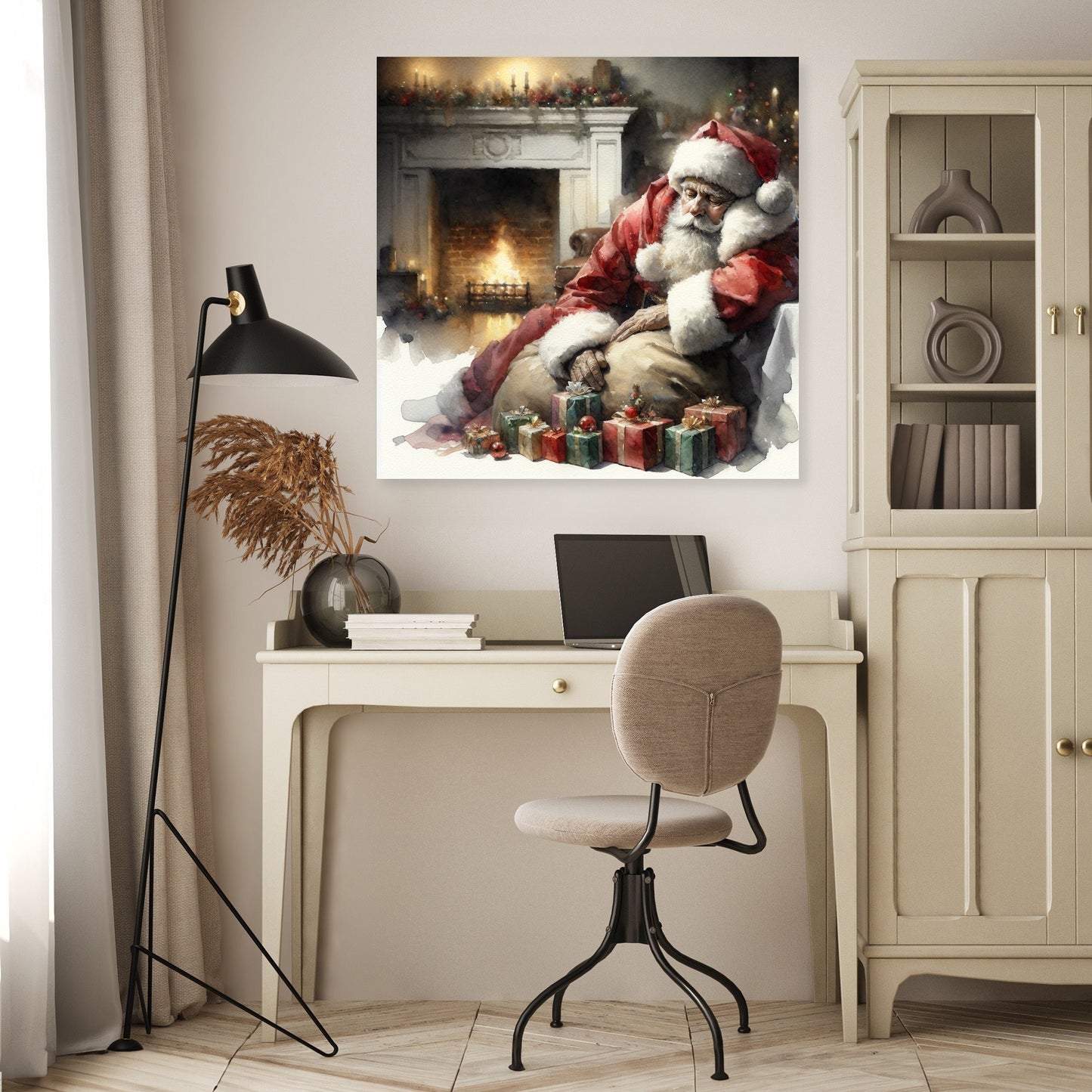 Christmas Solitude Santa Canvas