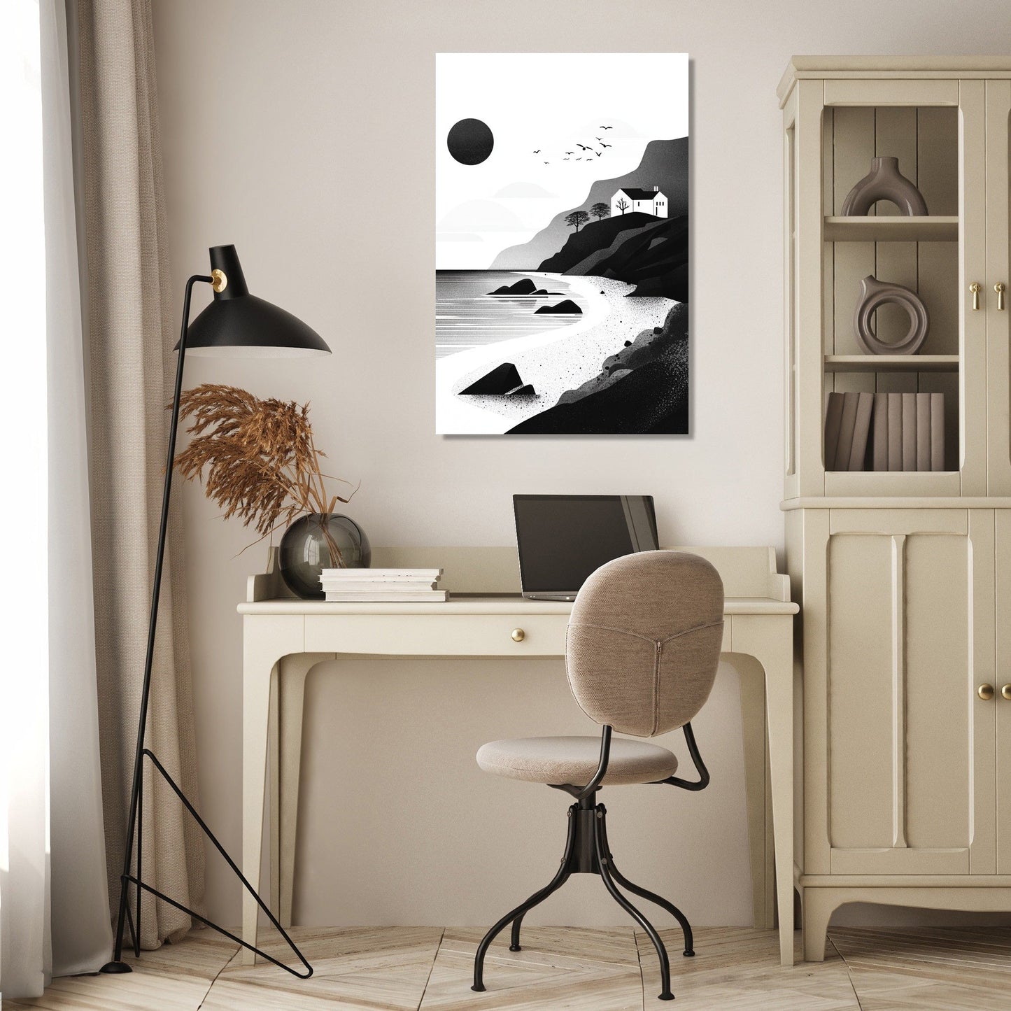 Geometric Beachscape Canvas