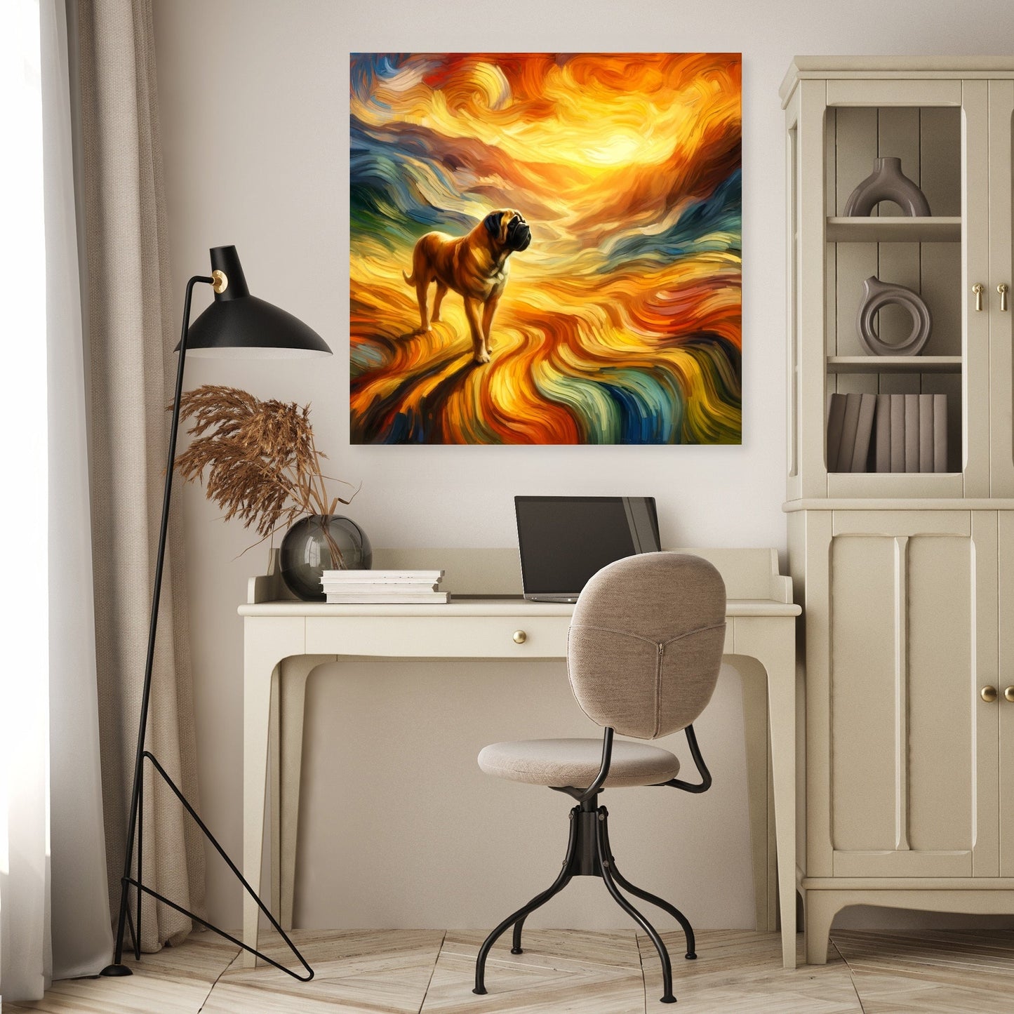 Solitary Sunset Wanderer Bullmastiff Canvas