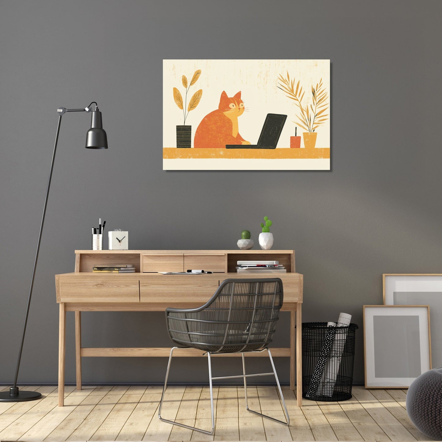 Feline Work Canvas