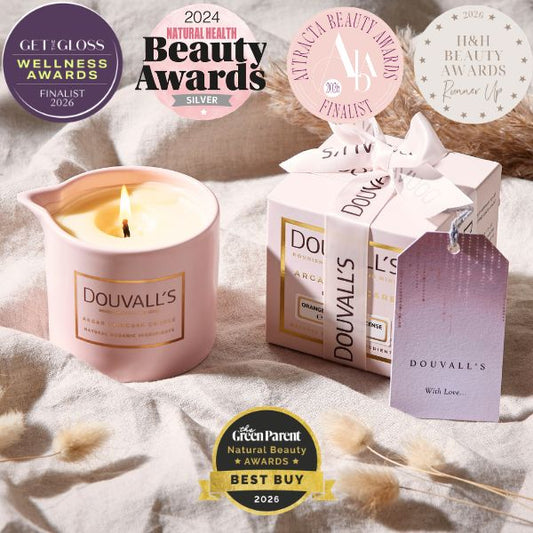 Organic Argan Skincare Candle, Orange & Frankincense 180g | Intensely Nourishing Body Treatment