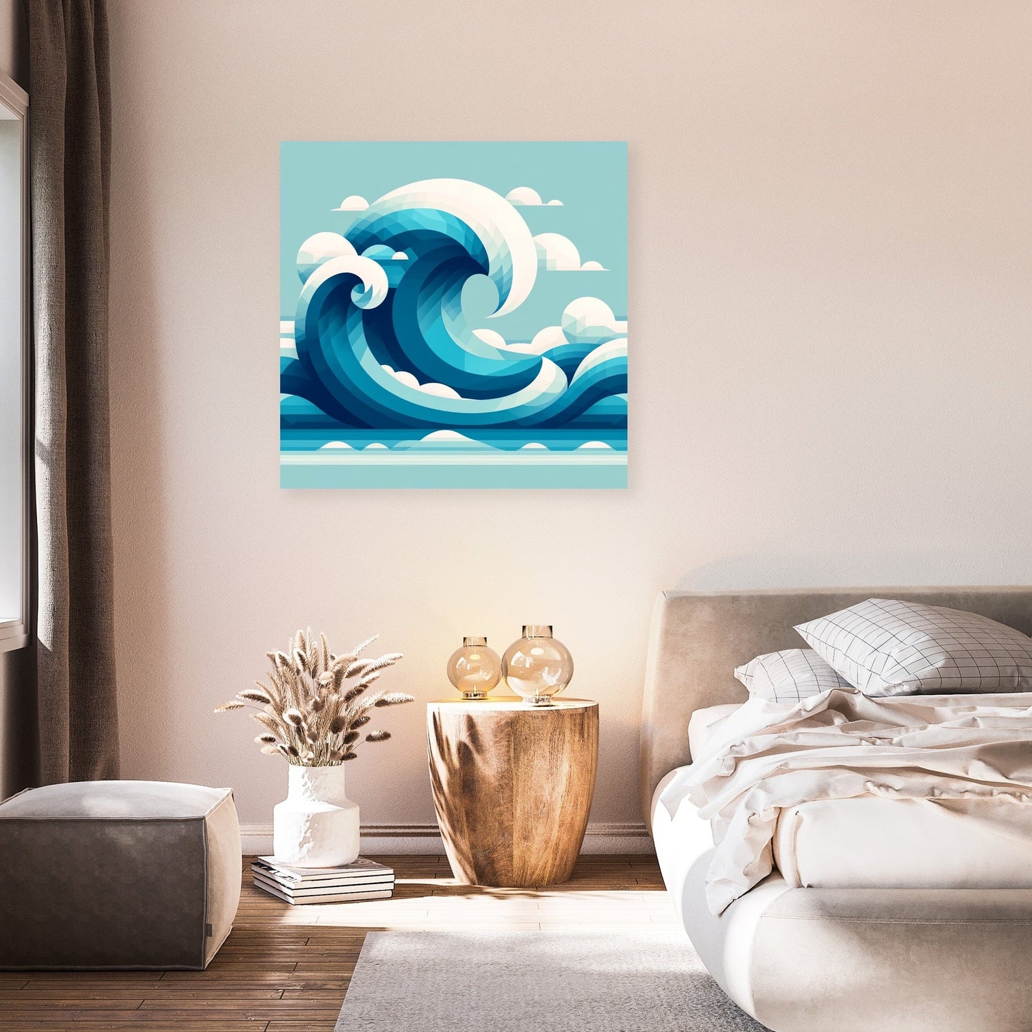 Ocean Wave Geometry Canvas