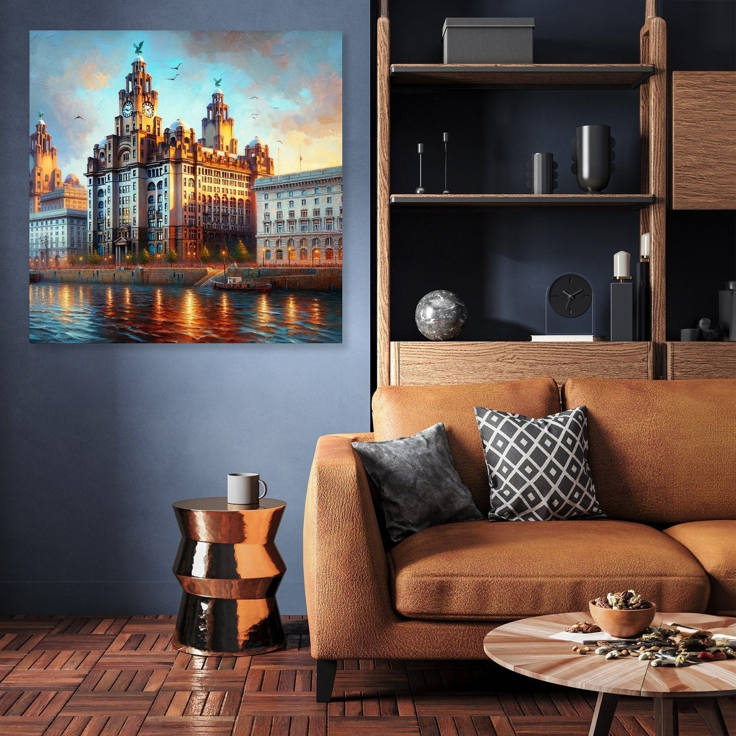 Liverpool Royal Liver Building Dusk Impression Canvas