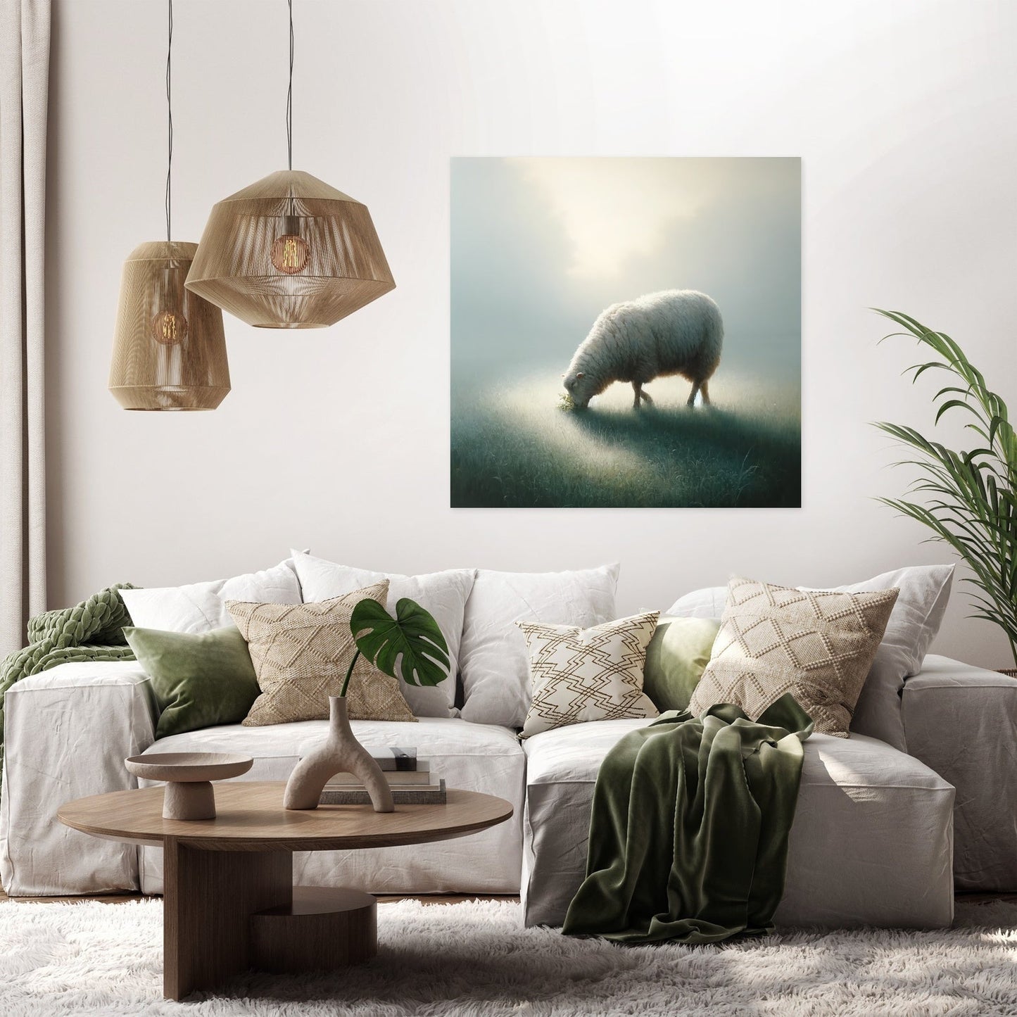 Misty Dawn Grazing Canvas
