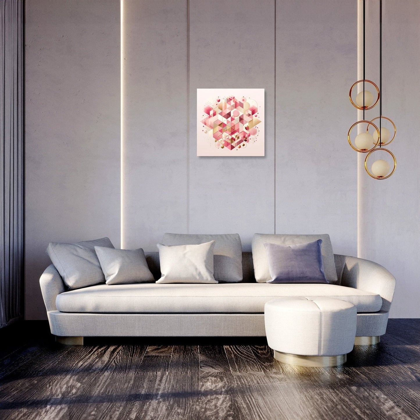 Pink Geometric Harmon Canvas