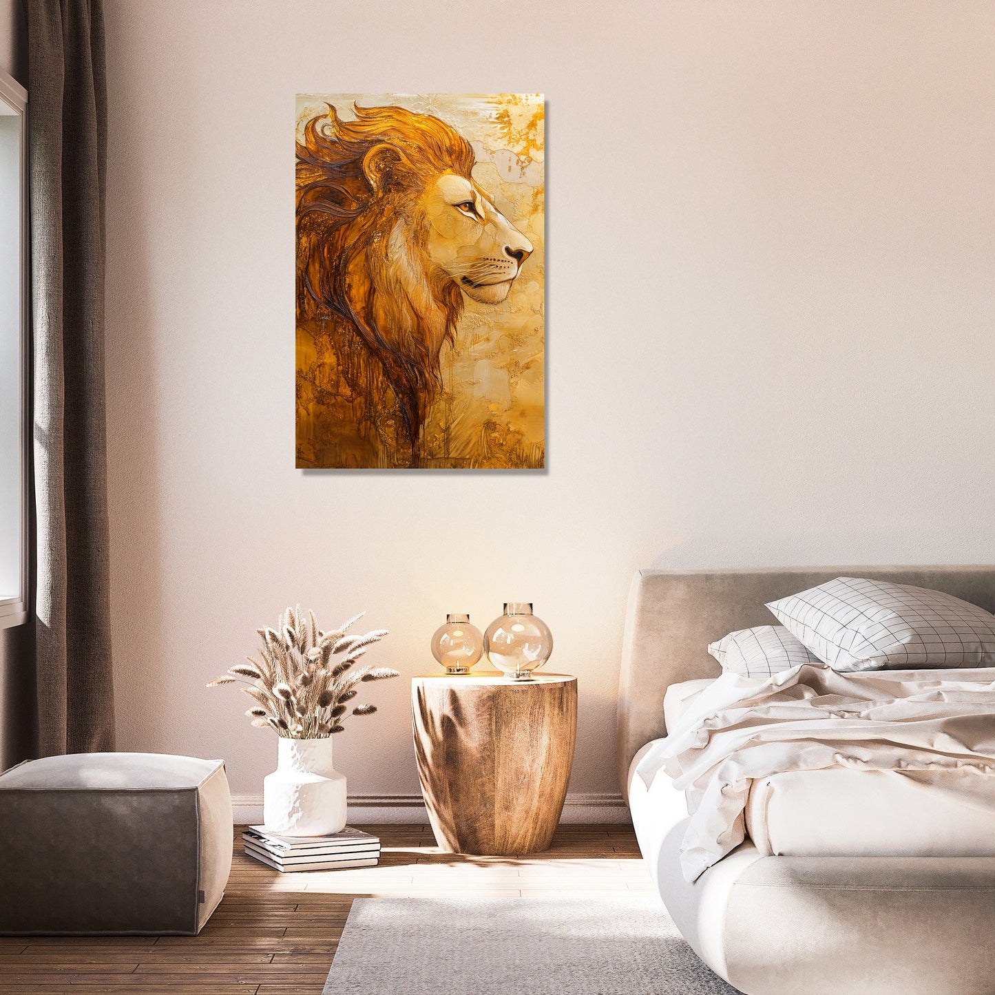 Contemplative Lion Canvas