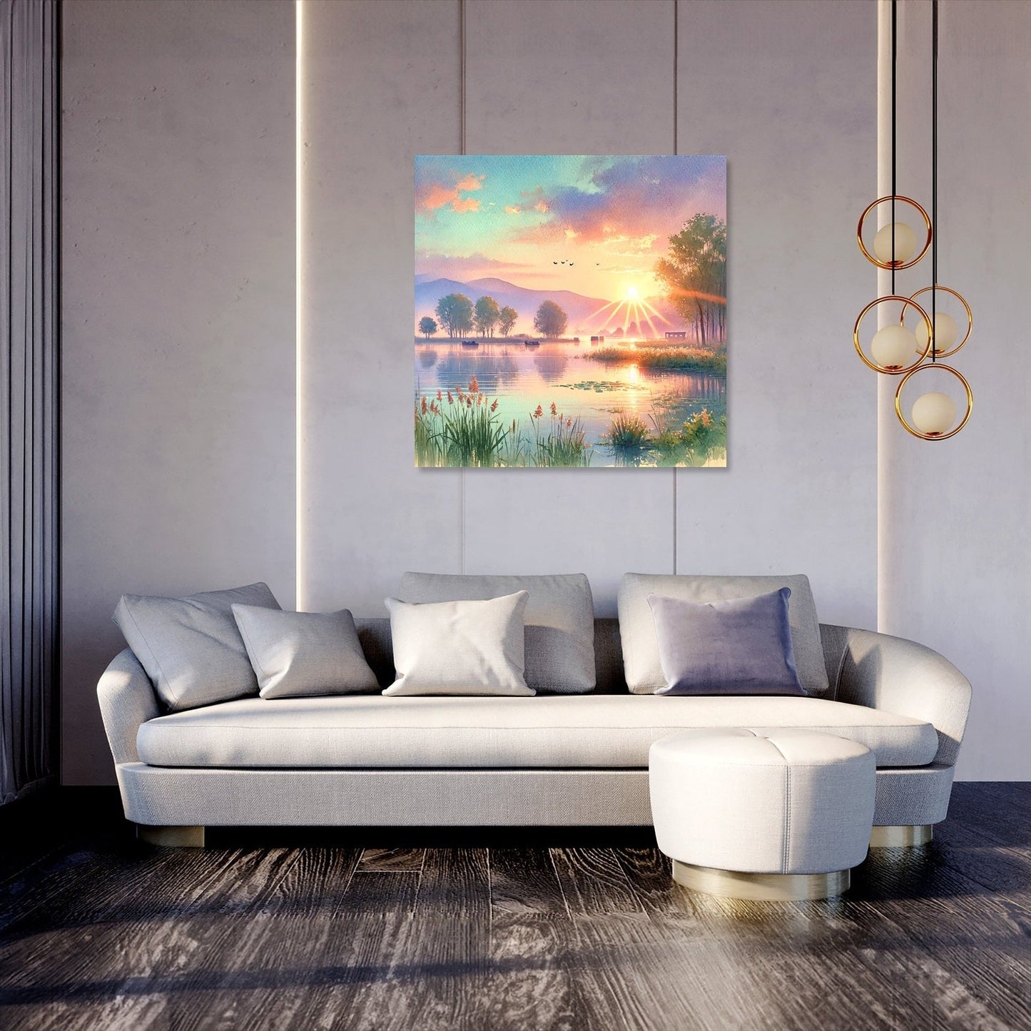 Sunrise Over Masazir Lake Canvas