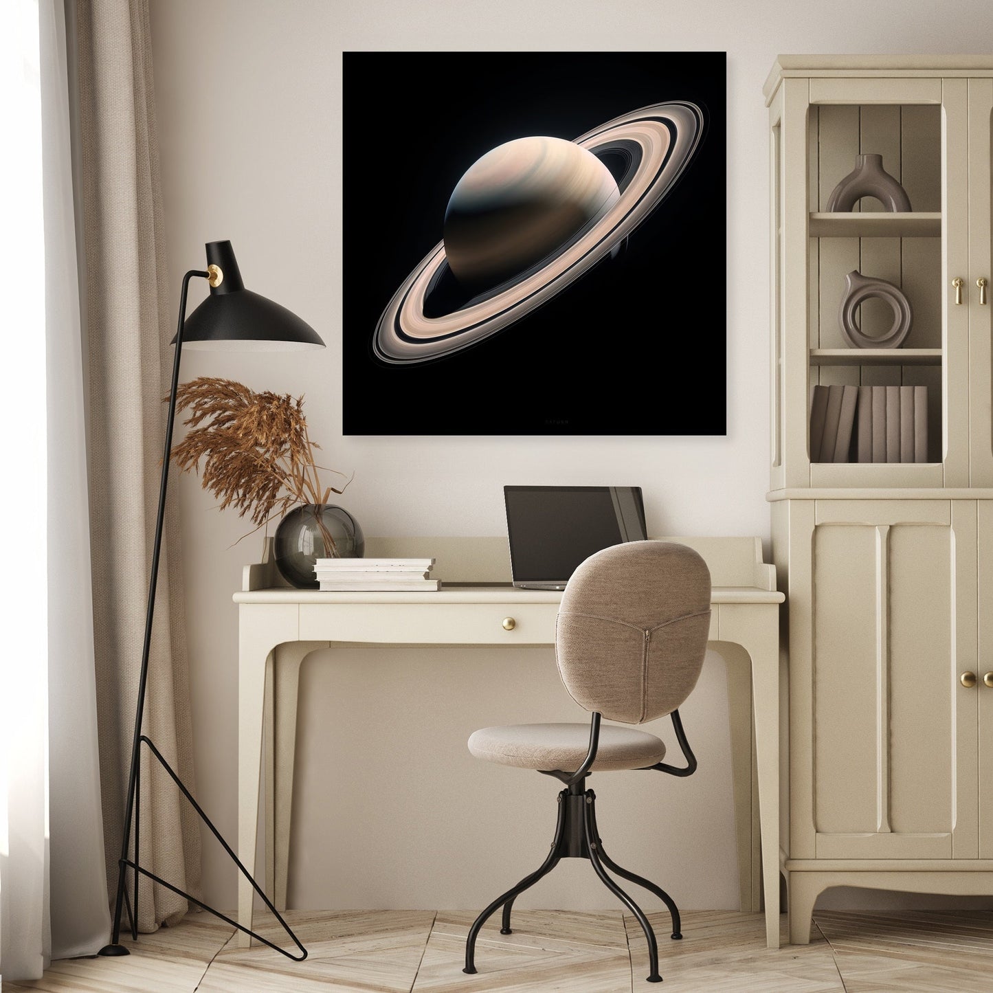 Saturn's Celestial Solitude Canvas