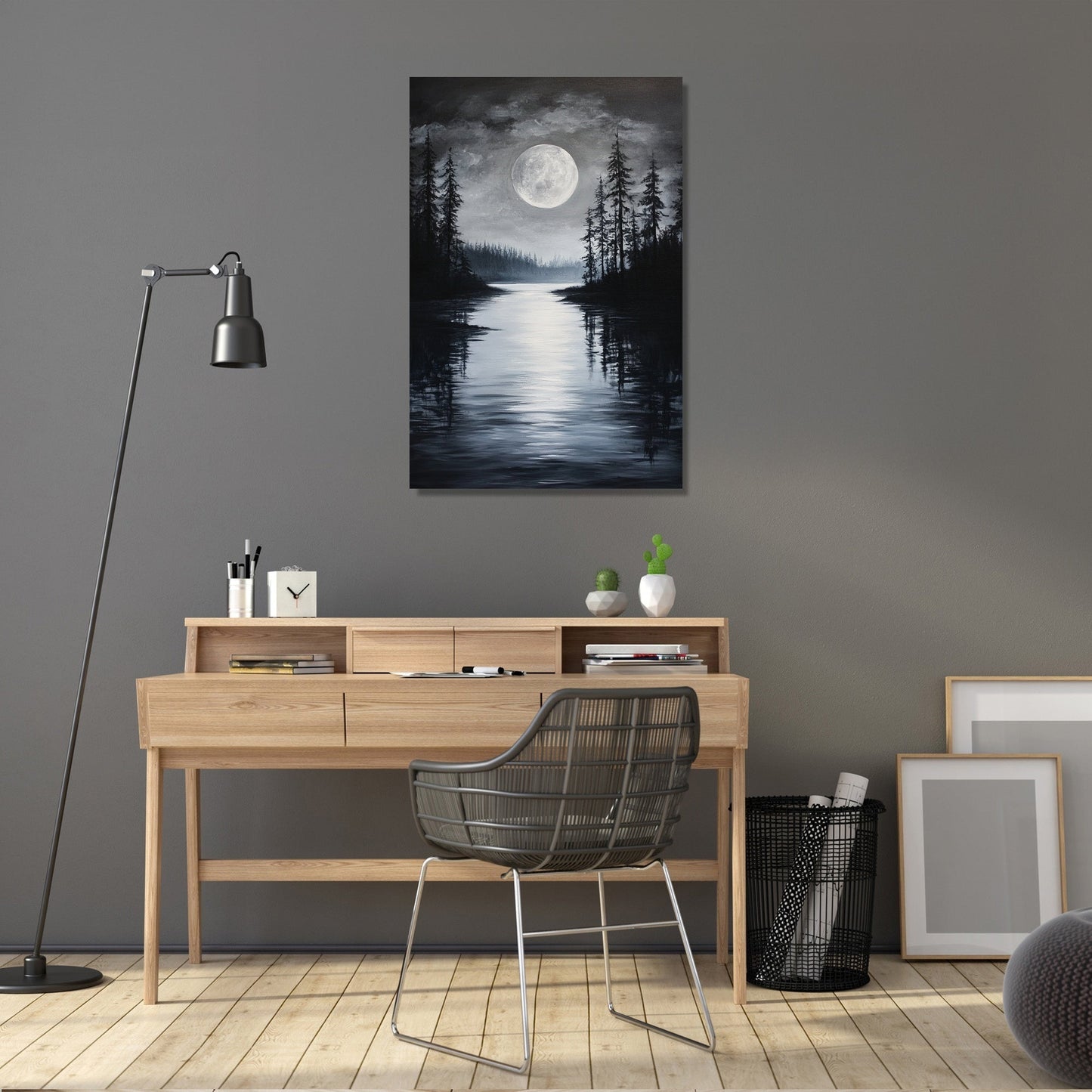 Lunar Serenity Lake Canvas