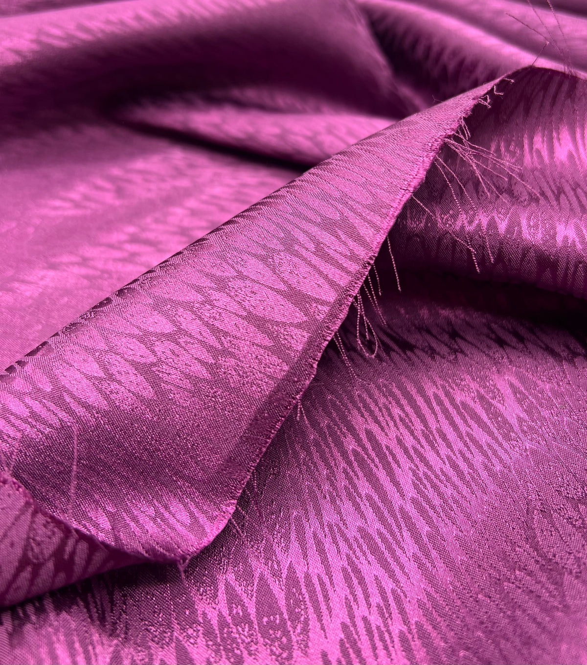 Purple Small Animal Silky Satin Feel Non Stretch Fabric