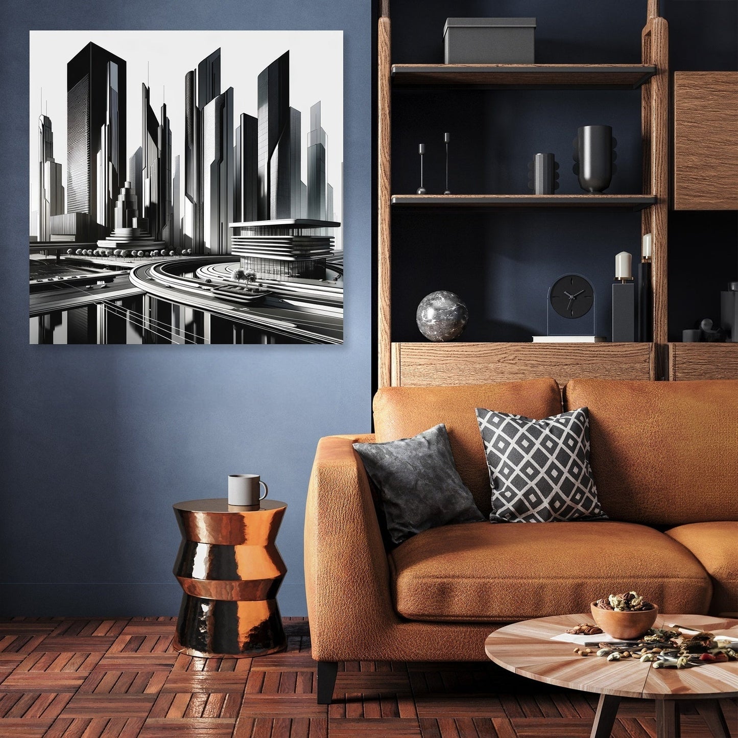 Futuristic Skyline Canvas