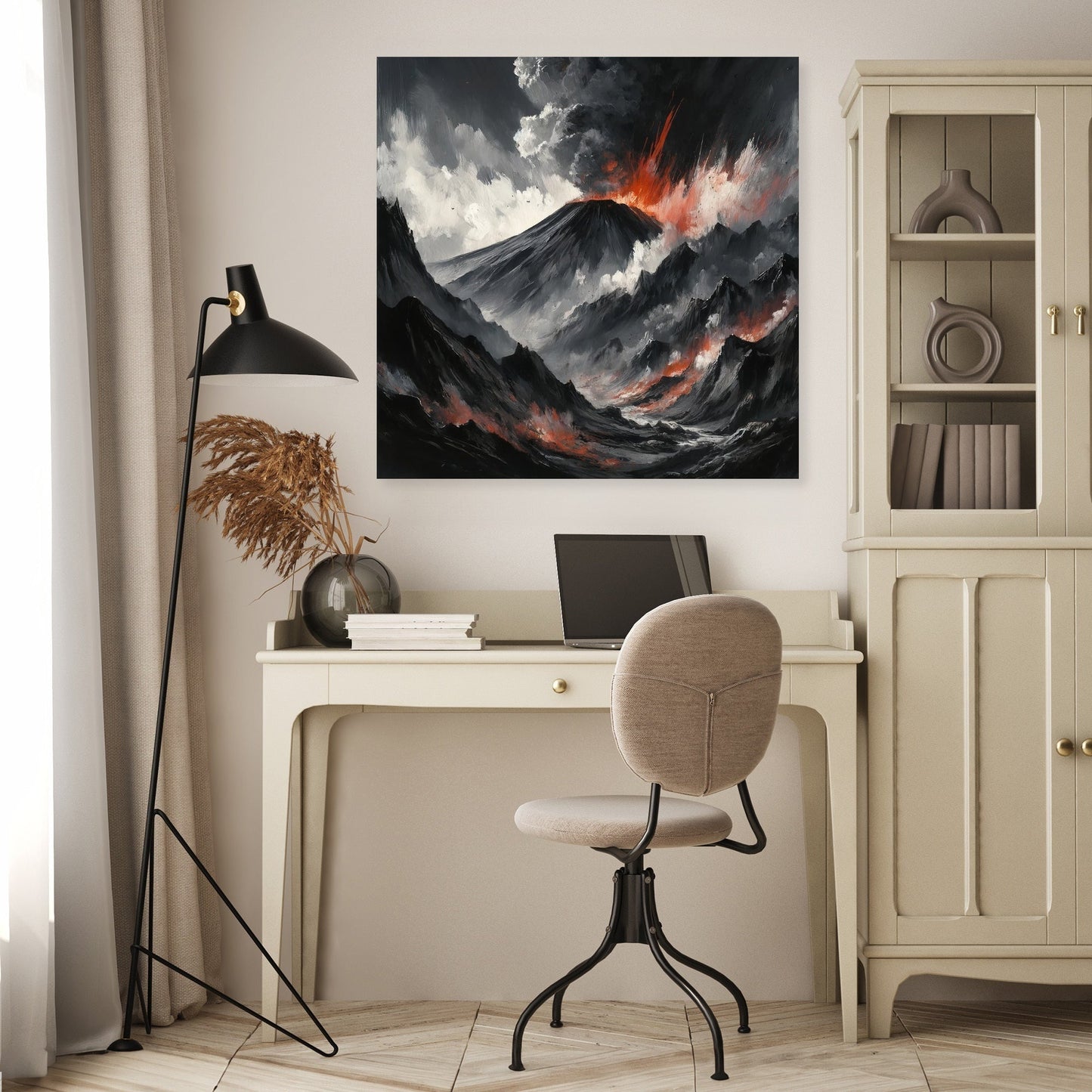 Etna's Fiery Abstract Canvas