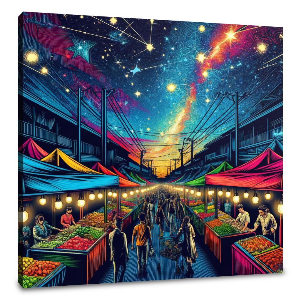 Pop Art Night Bazaar Canvas