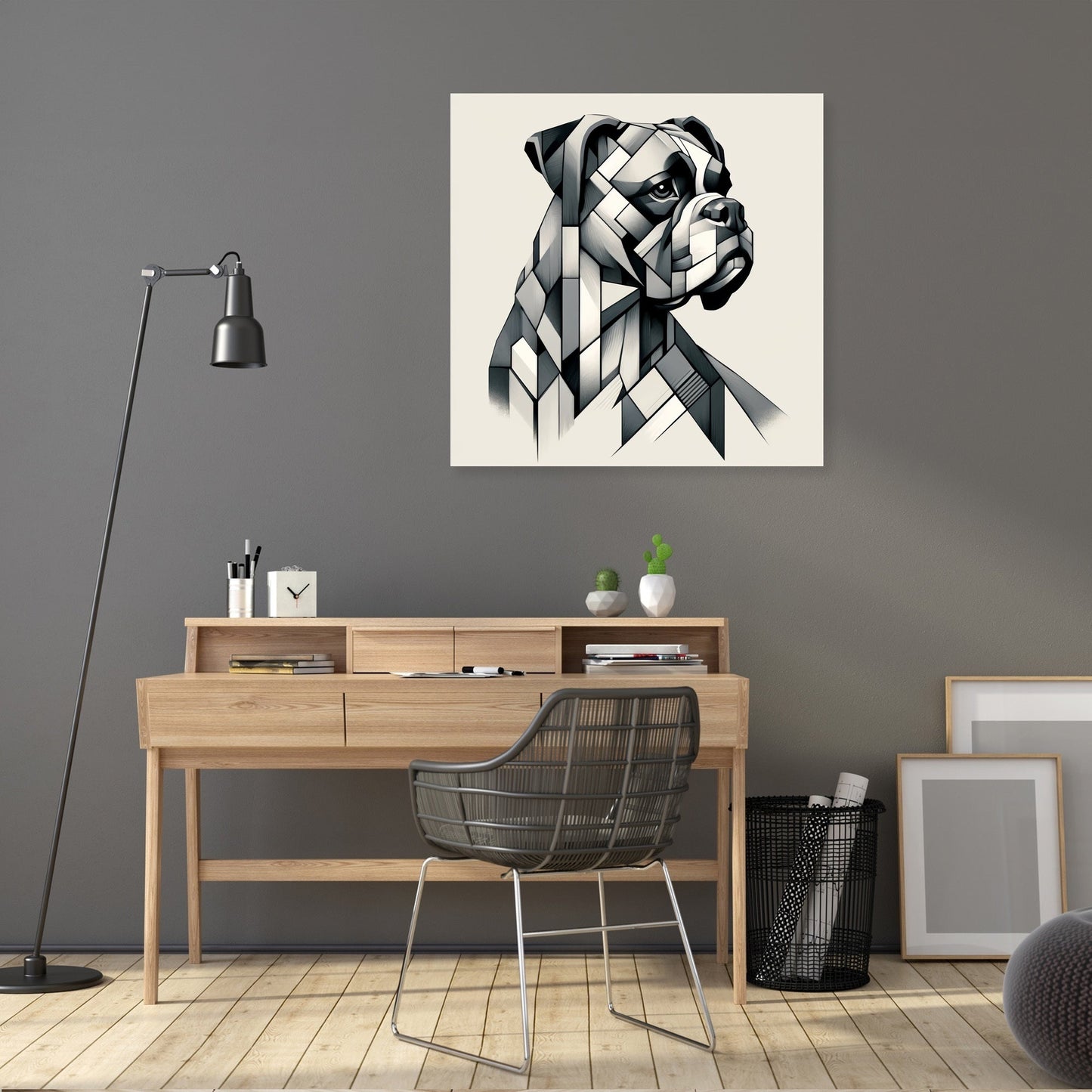 Cubist Companion Fragmented Form Canvas